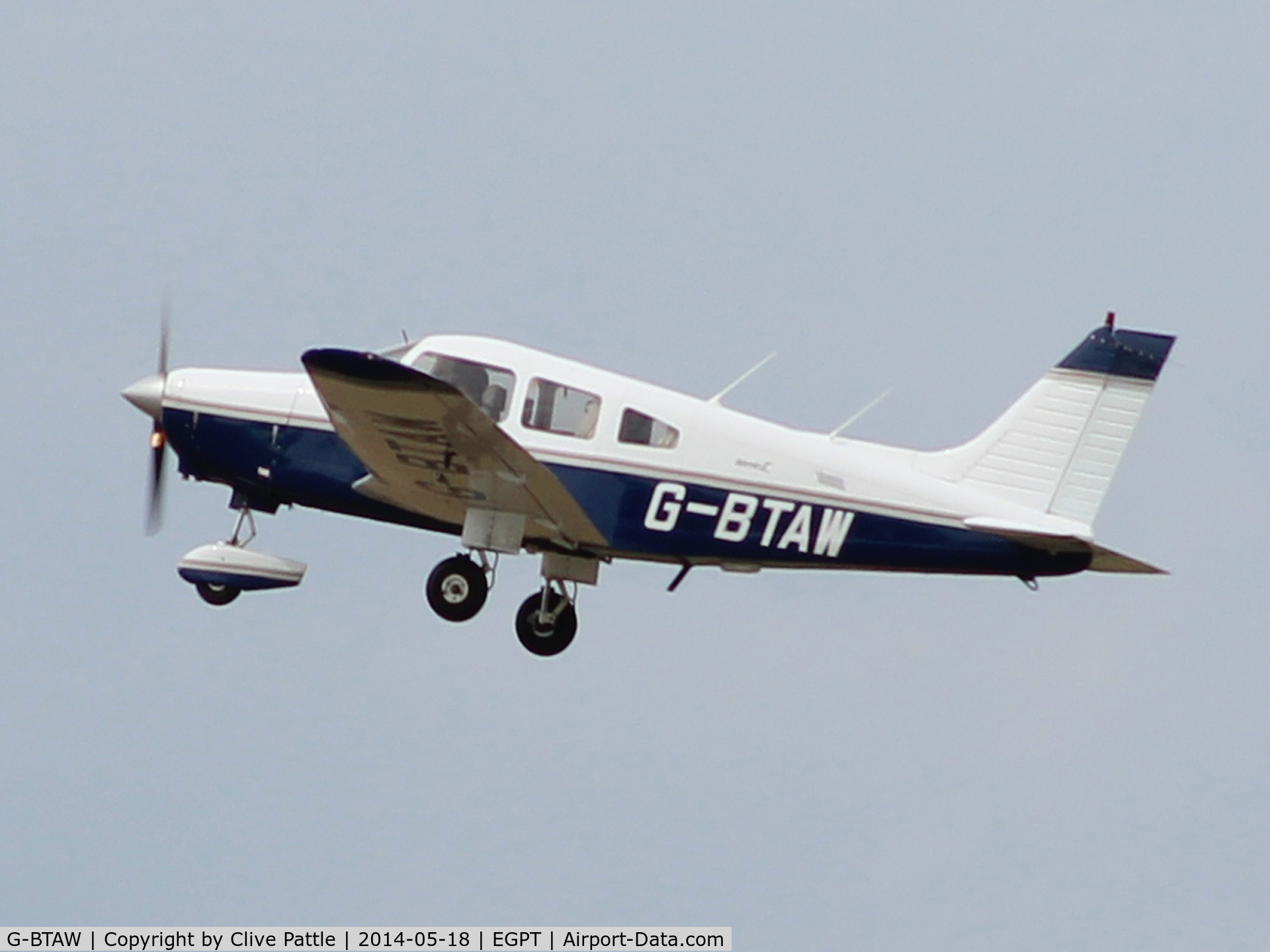 G-BTAW, 1986 Piper PA-28-161 C/N 28-8616031, Take Off at EGPT