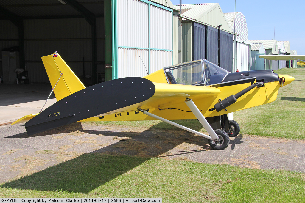 G-MYLB, 1993 Team Mini-Max 91 C/N PFA 186-12419, Team Minimax 91. Now flying in her new colour scheme, Fishburn Airfield, May 2014