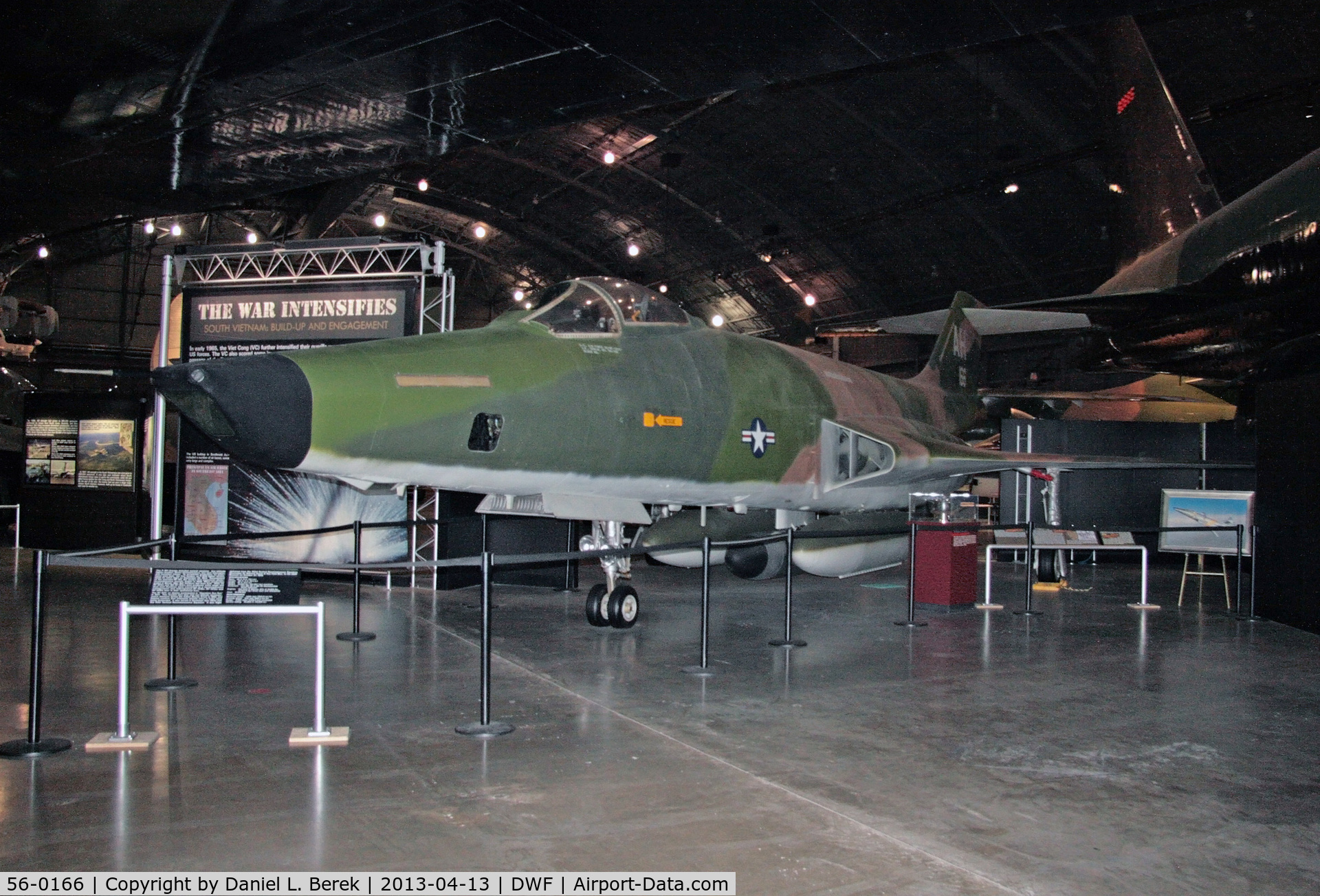 56-0166, 1956 McDonnell RF-101C Voodoo C/N 127, The Voodoo on display is a reconnaissance version of the basic fighter; this aircraft took part in the Cuban Missile Crisis.