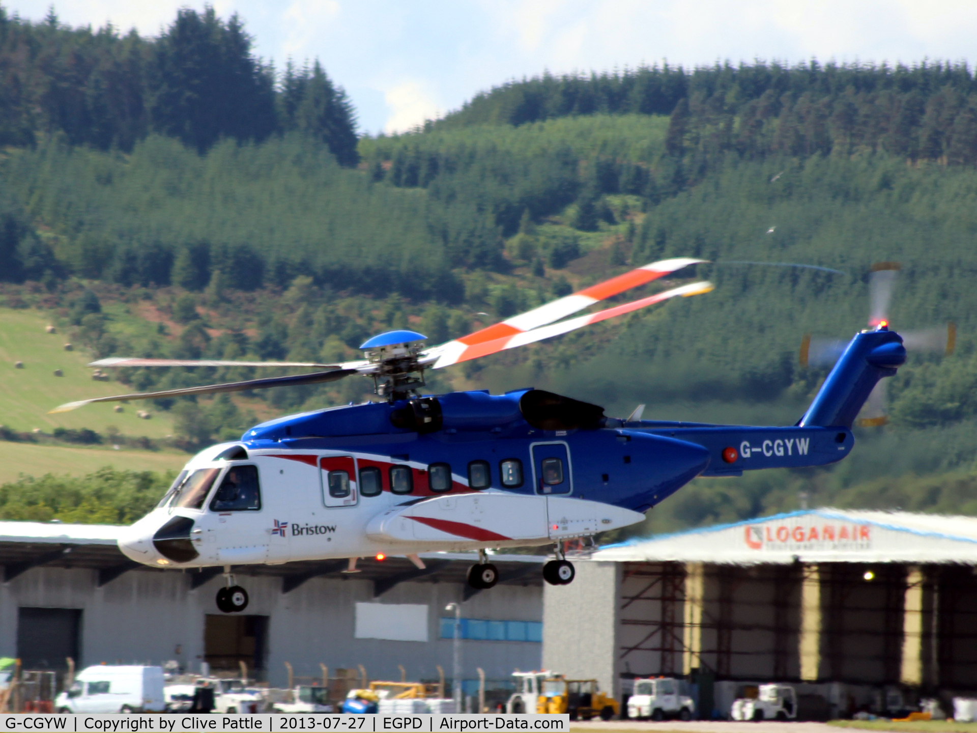 G-CGYW, 2011 Sikorsky S-92A C/N 920157, at Aberdeen EGPD -  departure for the North Sea Oil Rigs