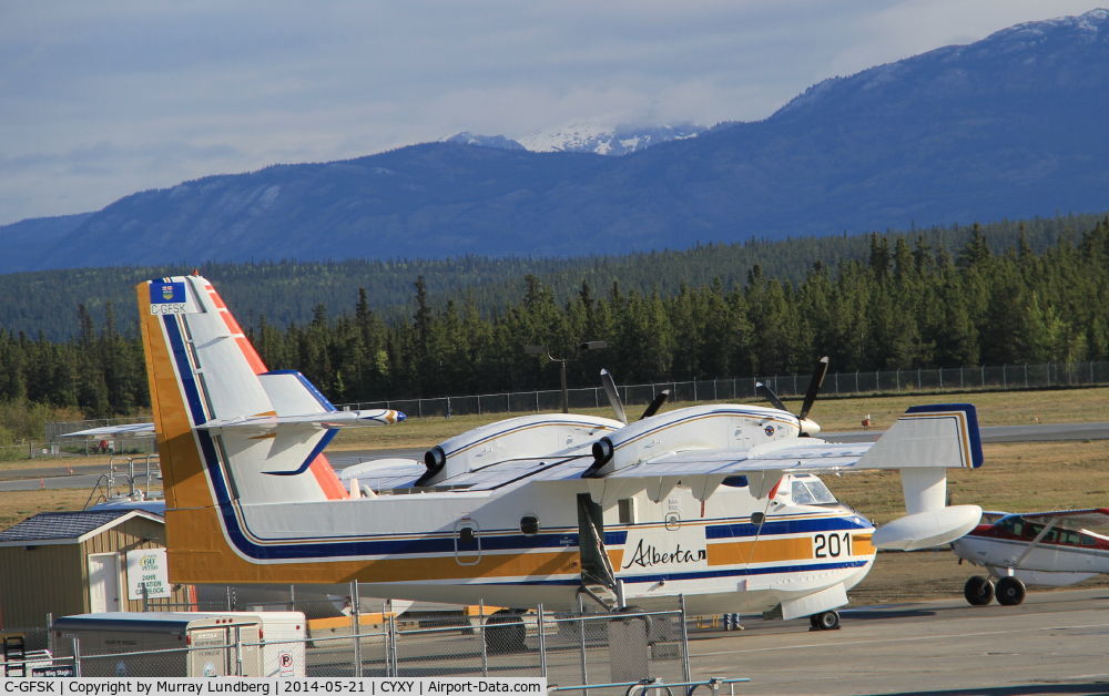 C-GFSK, 1986 Canadair CL-215-V (CL-215-1A10) C/N 1085, On the ramp at Whitehorse, Yukon, en route to Alaska.