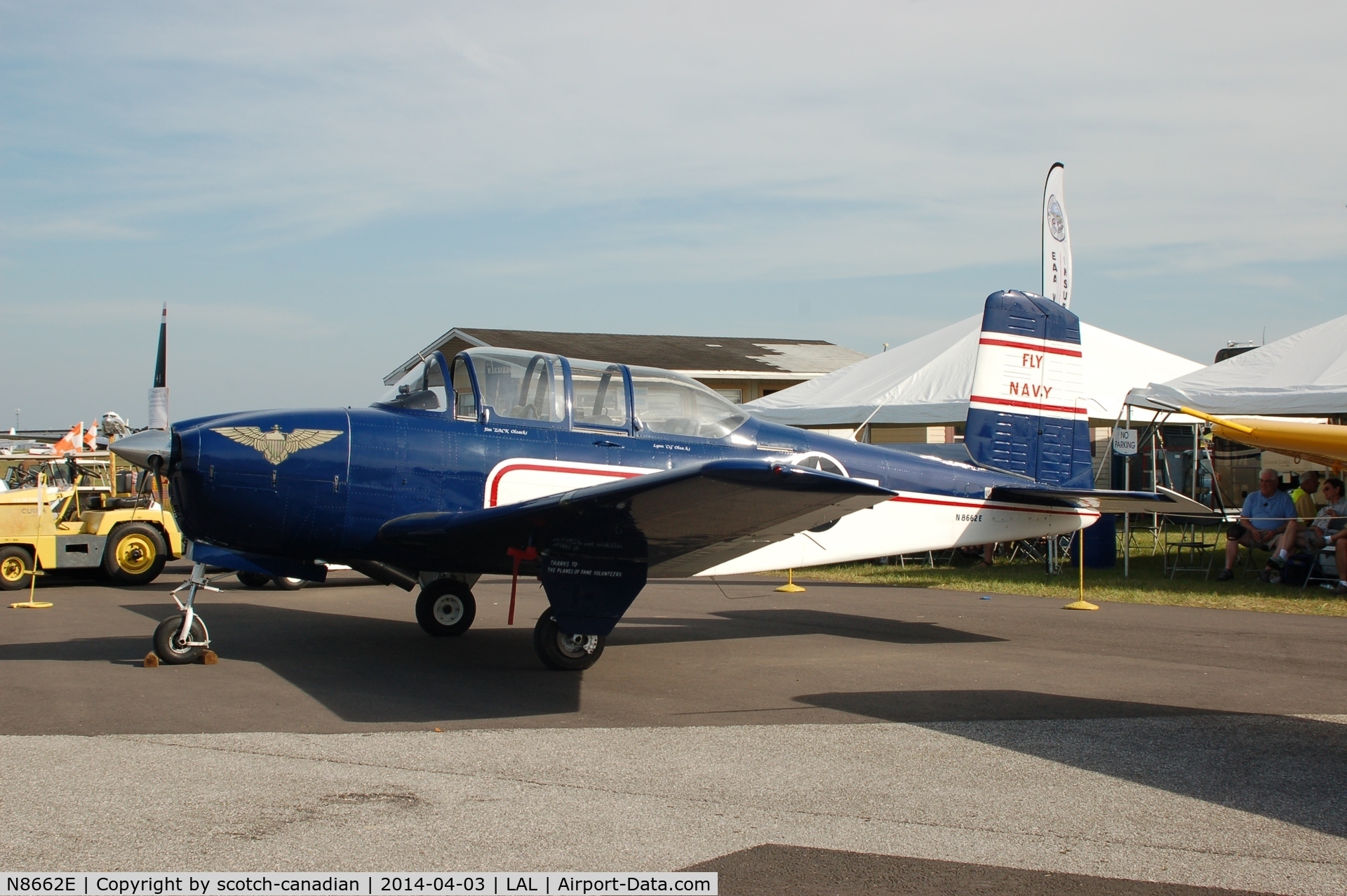 N8662E, 1955 Beech D-45 Mentor C/N BG-33, Beech D-45, N8662E, at 2014 Sun n Fun, Lakeland Linder Regional Airport, Lakeland, FL