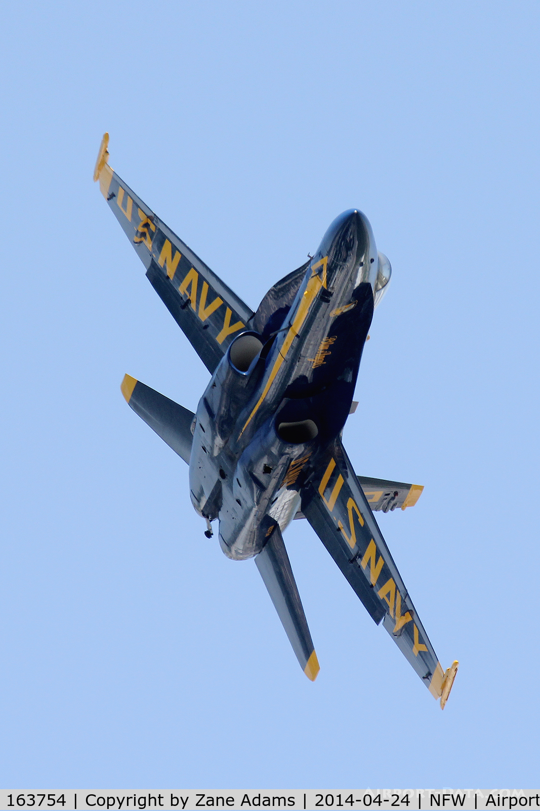 163754, 1989 McDonnell Douglas F/A-18C Hornet C/N 0829/C112, US Navy Blue Angles at the 2014 Airpower Expo, NASJRB Fort Worth