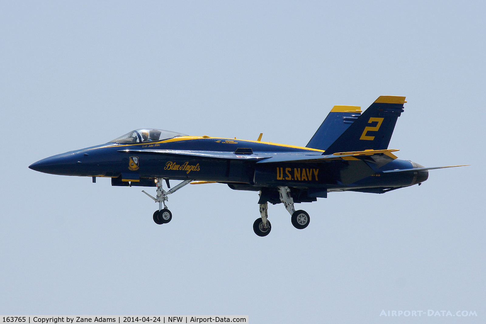 163765, 1989 McDonnell Douglas F/A 18C Hornet C/N 0845/C122, US Navy Blue Angles at the 2014 Airpower Expo, NASJRB Fort Worth