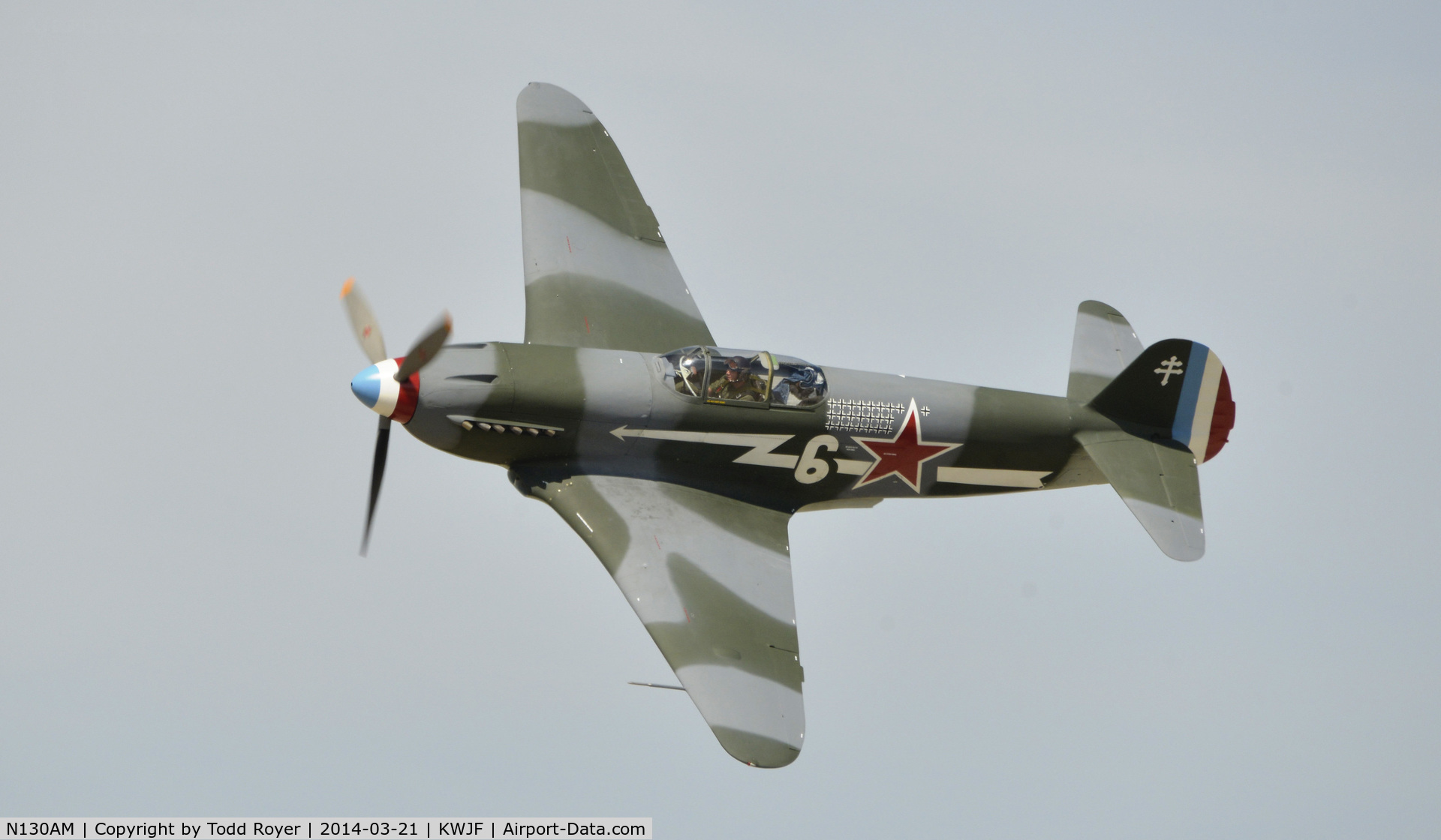 N130AM, 1995 Yakovlev Yak-3U C/N 170101, Flyby at the Los Angeles County Airshow