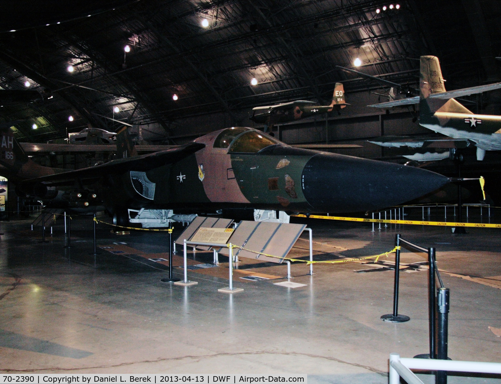 70-2390, 1970 General Dynamics F-111F Aardvark C/N E2-29, The U.S. Air Force version of this U.S. Navy sing-wing fighter-bomber served in both Southeast Asia and Iran (Desert Shield).