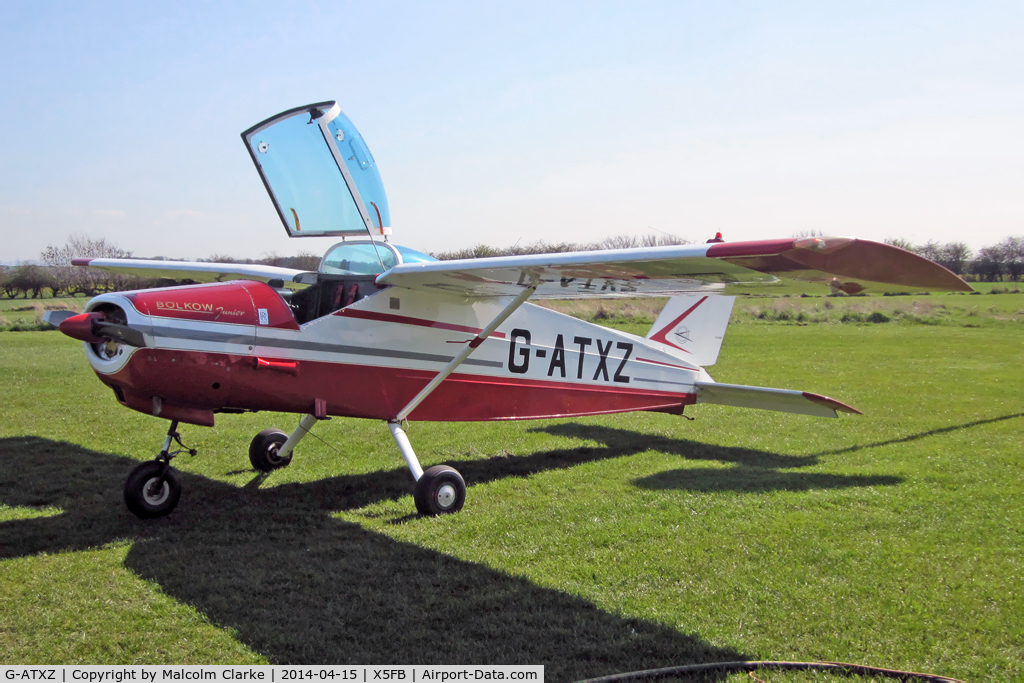G-ATXZ, 1966 Bolkow Bo-208C Junior C/N 624, Bolkow BO-208C Junior, Fishburn Airfield UK, April 2014.