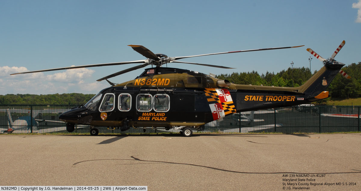 N382MD, 2013 AgustaWestland AW-139 C/N 41287, New State Police helo.