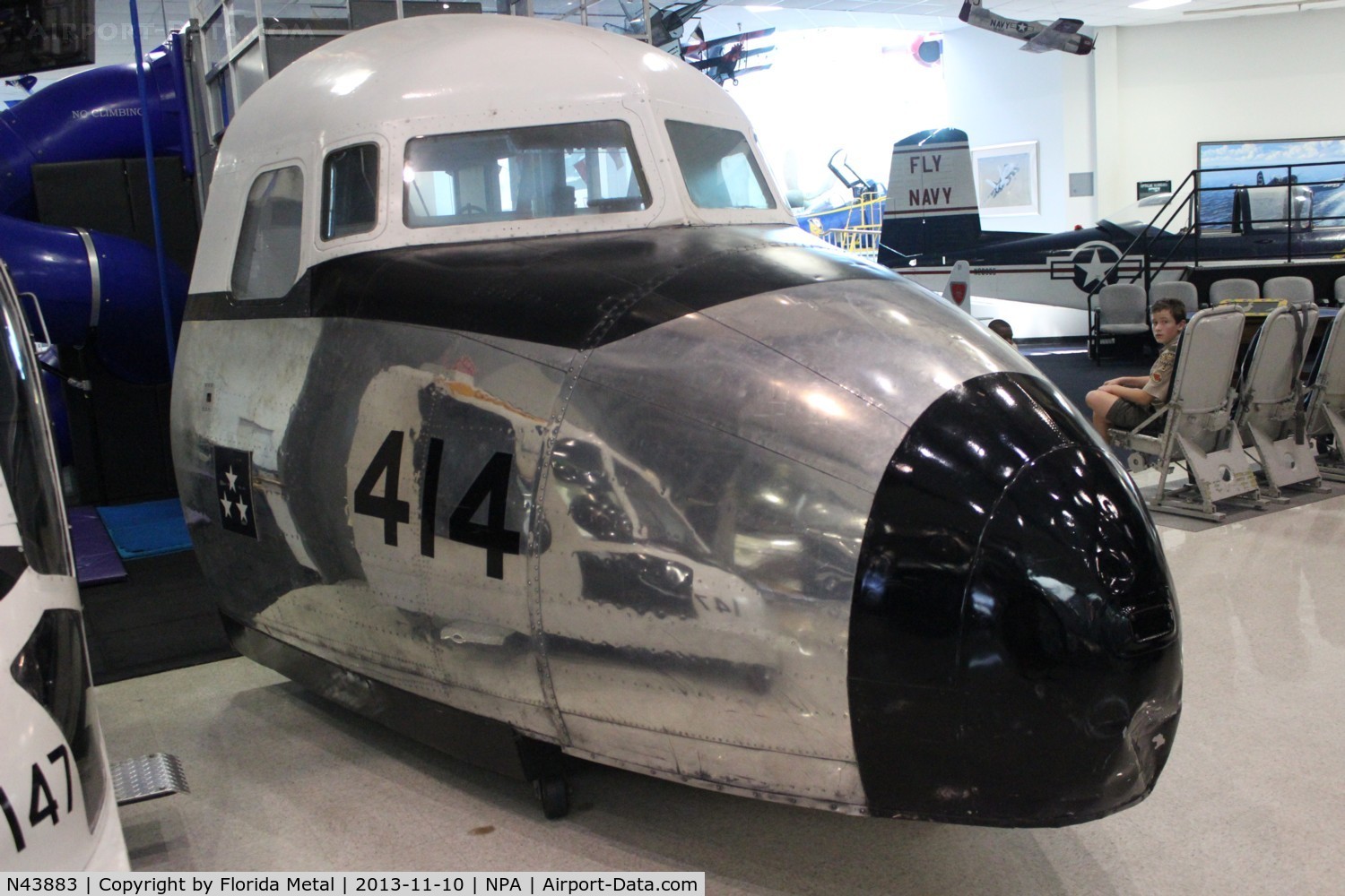 N43883, 1954 Douglas DC-6A C/N 44594, C-118 nose at Naval Aviation Museum