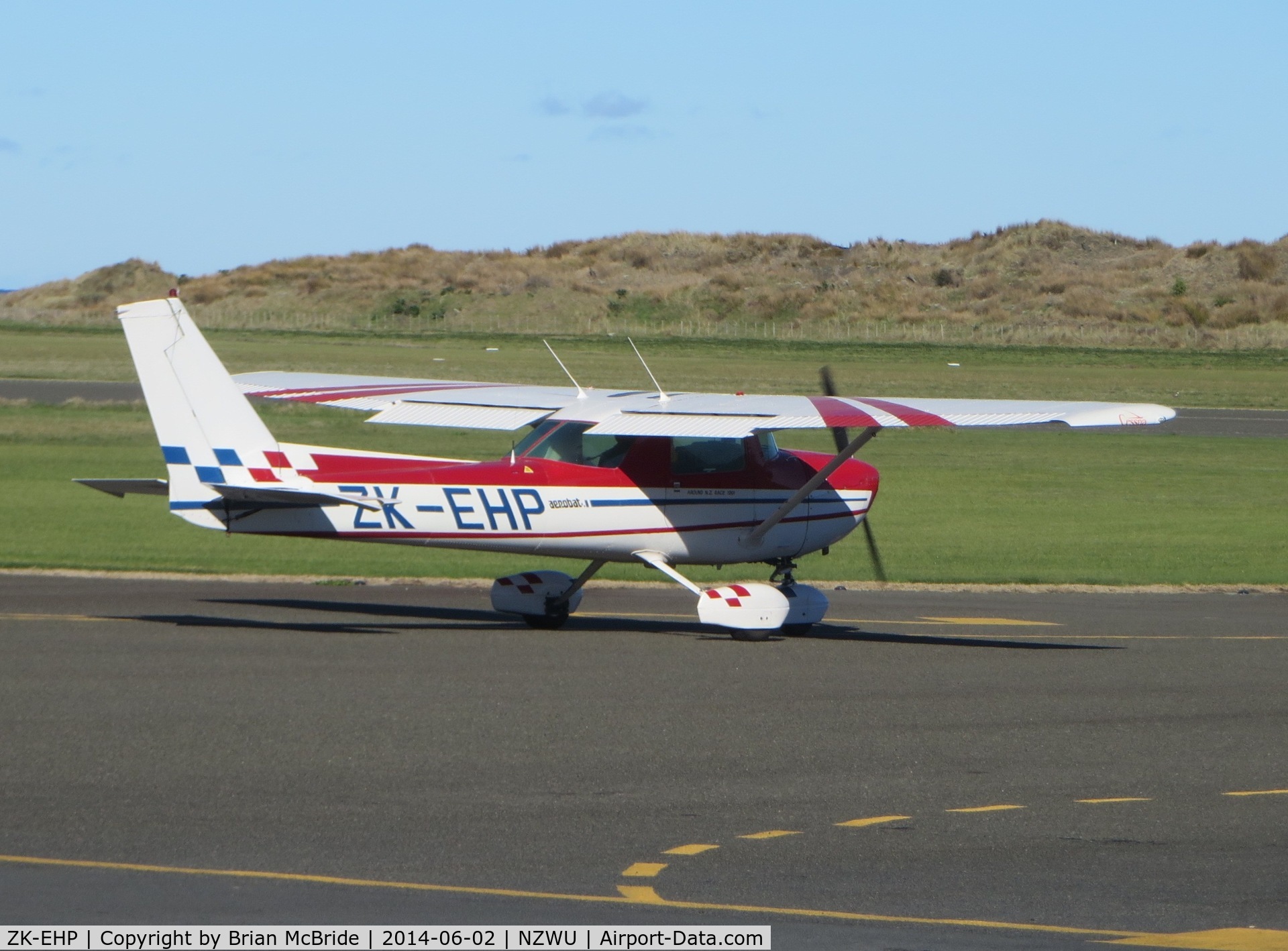 ZK-EHP, Cessna A150M Aerobat C/N A1500701, Cessna A150M Aerobat. ZK-EHP cn A1500701. Wanganui (WAG NZWU). Image © Brian McBride. 02 June 2014