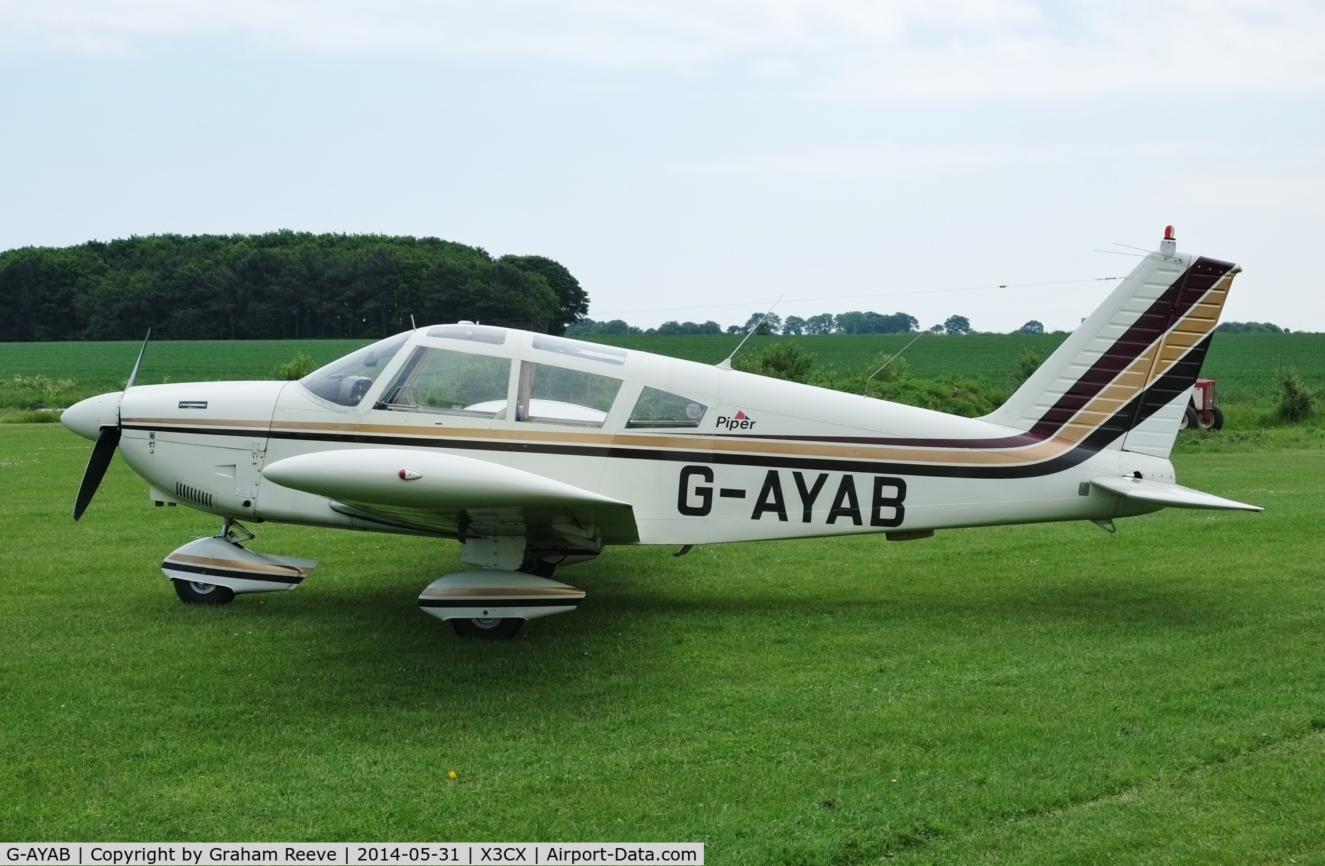 G-AYAB, 1970 Piper PA-28-180 Cherokee C/N 28-5804, Parked at Northrepps.