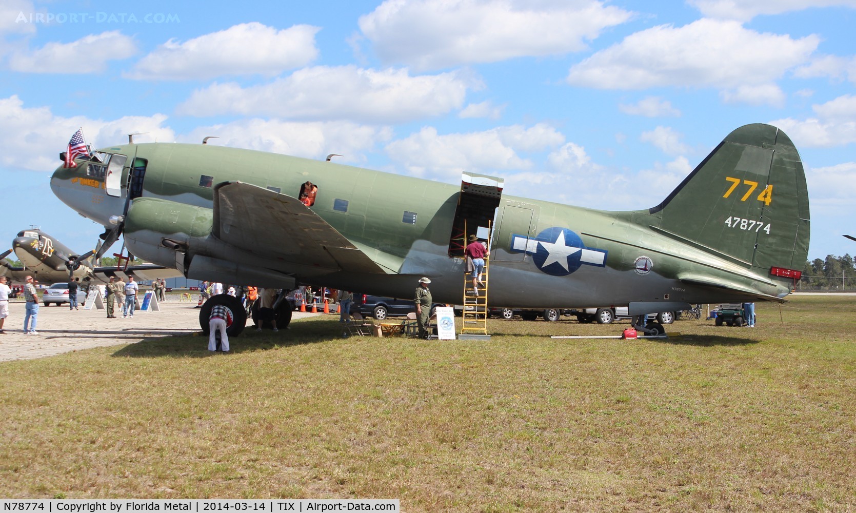 N78774, 1944 Curtiss C-46F Commando C/N 22597, C-46F Tinkerbelle at 2014 Titusville Air Show