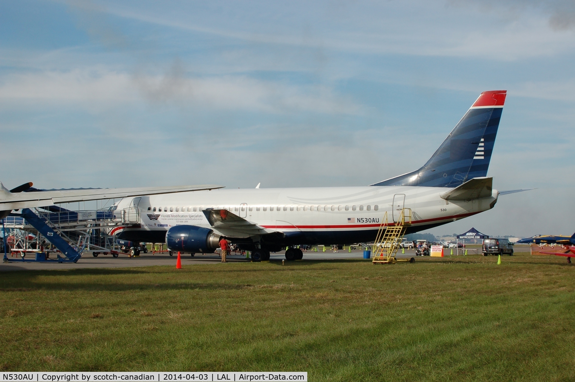 N530AU, 1989 Boeing 737-3B7 C/N 24412, 1989 Boeing 737-3B7, N530AU, at 2014 Sun n Fun, Lakeland Linder Regional Airport, Lakeland, FL
