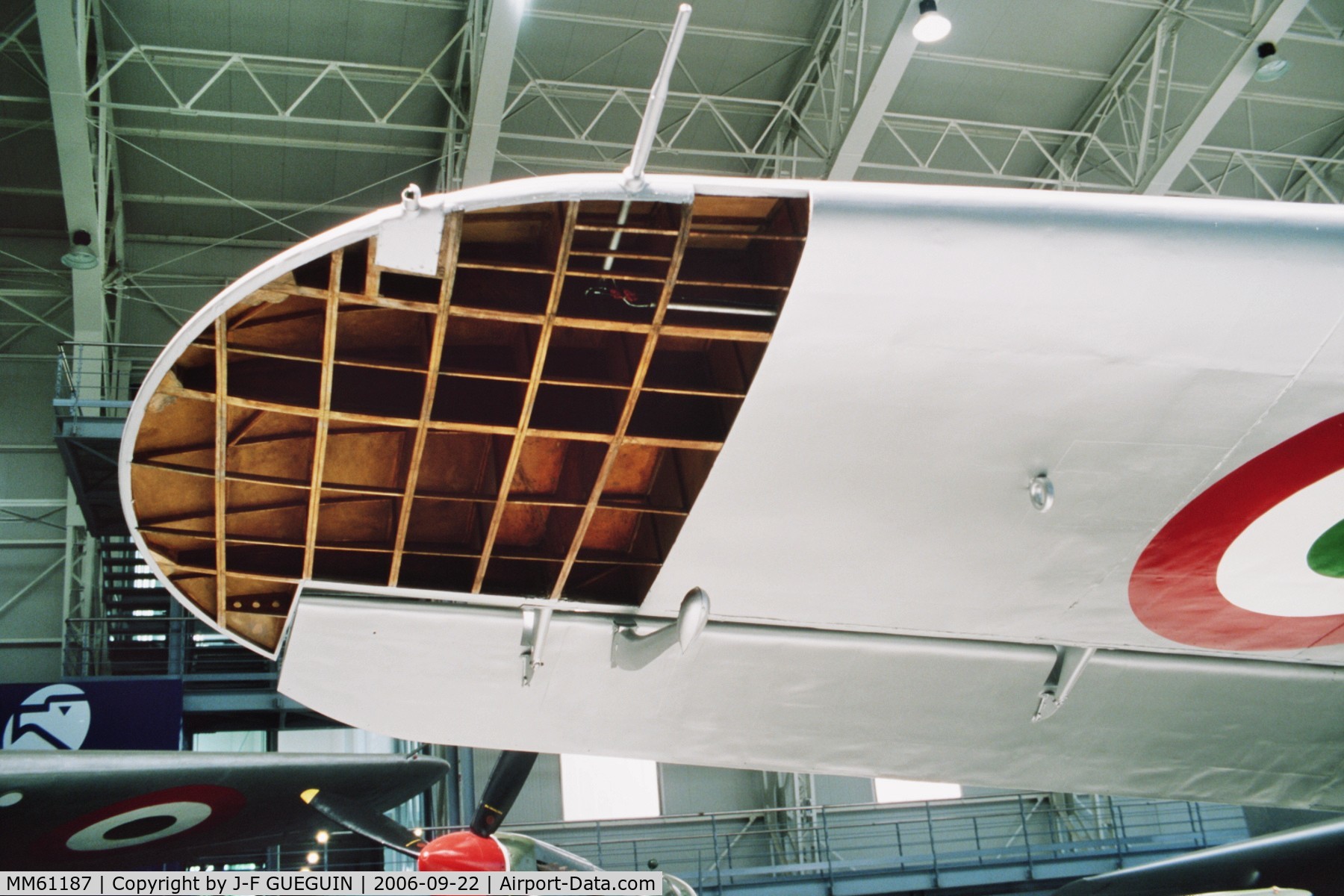 MM61187, Savoia-Marchetti SM-82PW C/N 14, Detail of the wing tip structure of SM.82 MM61187 at Vigna di Valle museum.
