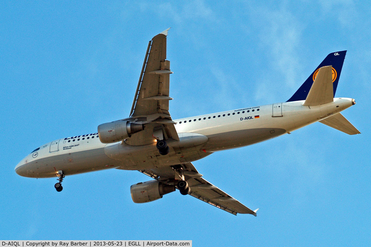 D-AIQL, 1991 Airbus A320-211 C/N 0267, Airbus A320-211 [0267] (Lufthansa) Home~G 23/05/2013. On approach 27R.