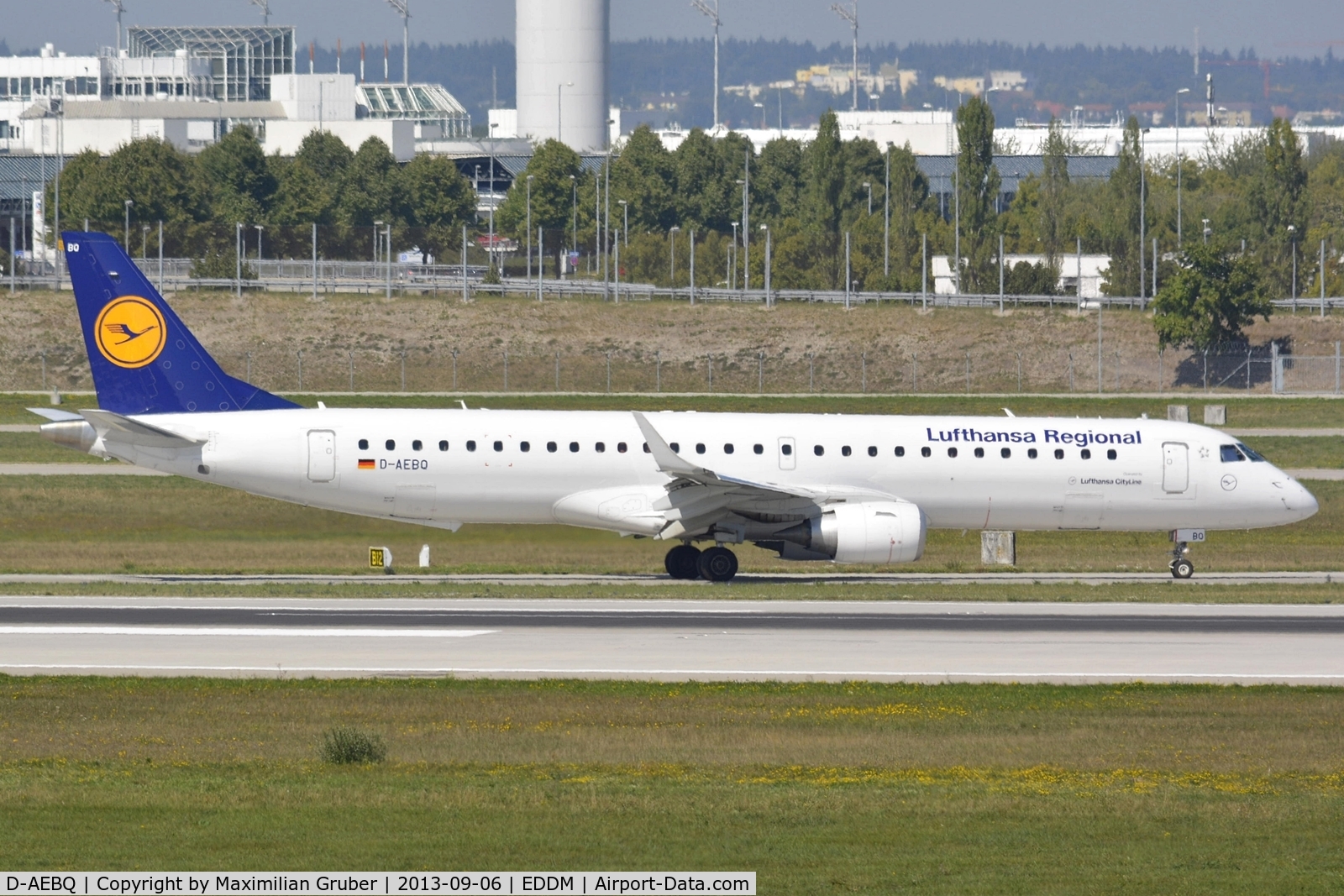D-AEBQ, 2012 Embraer 195LR (ERJ-190-200LR) C/N 19000555, Lufthansa CityLine