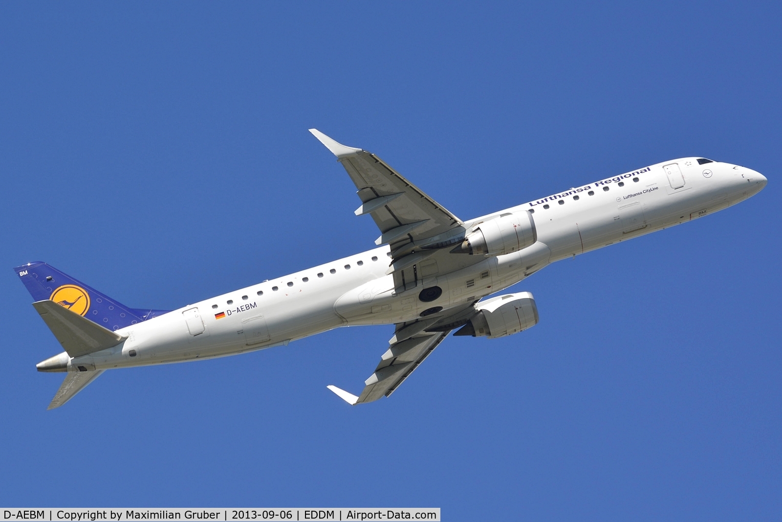 D-AEBM, 2012 Embraer 195LR (ERJ-190-200LR) C/N 19000523, Lufthansa CityLine