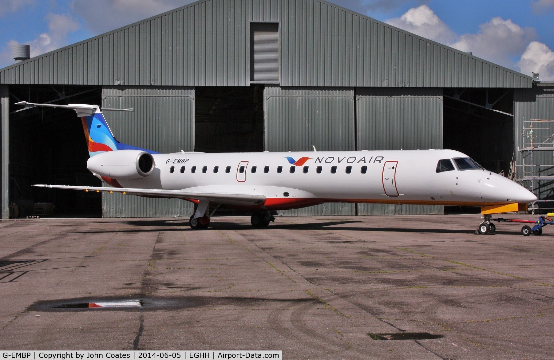 G-EMBP, 2000 Embraer EMB-145EU (ERJ-145EU) C/N 145300, Just repainted to Novoair Bangladesh colours