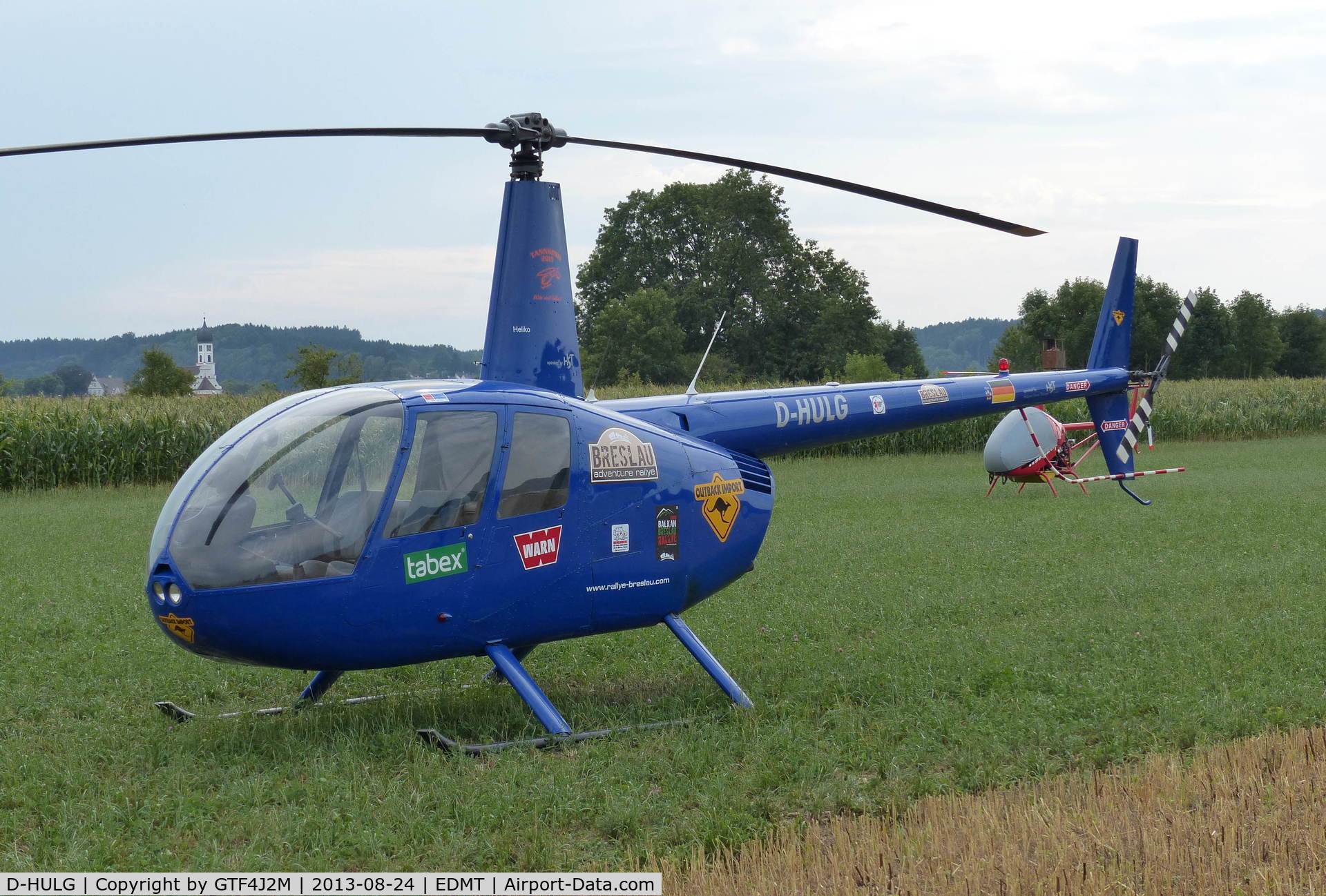 D-HULG, 1995 Robinson R44 Astro C/N 0185, D-HULG at Tannheim 24.8.13