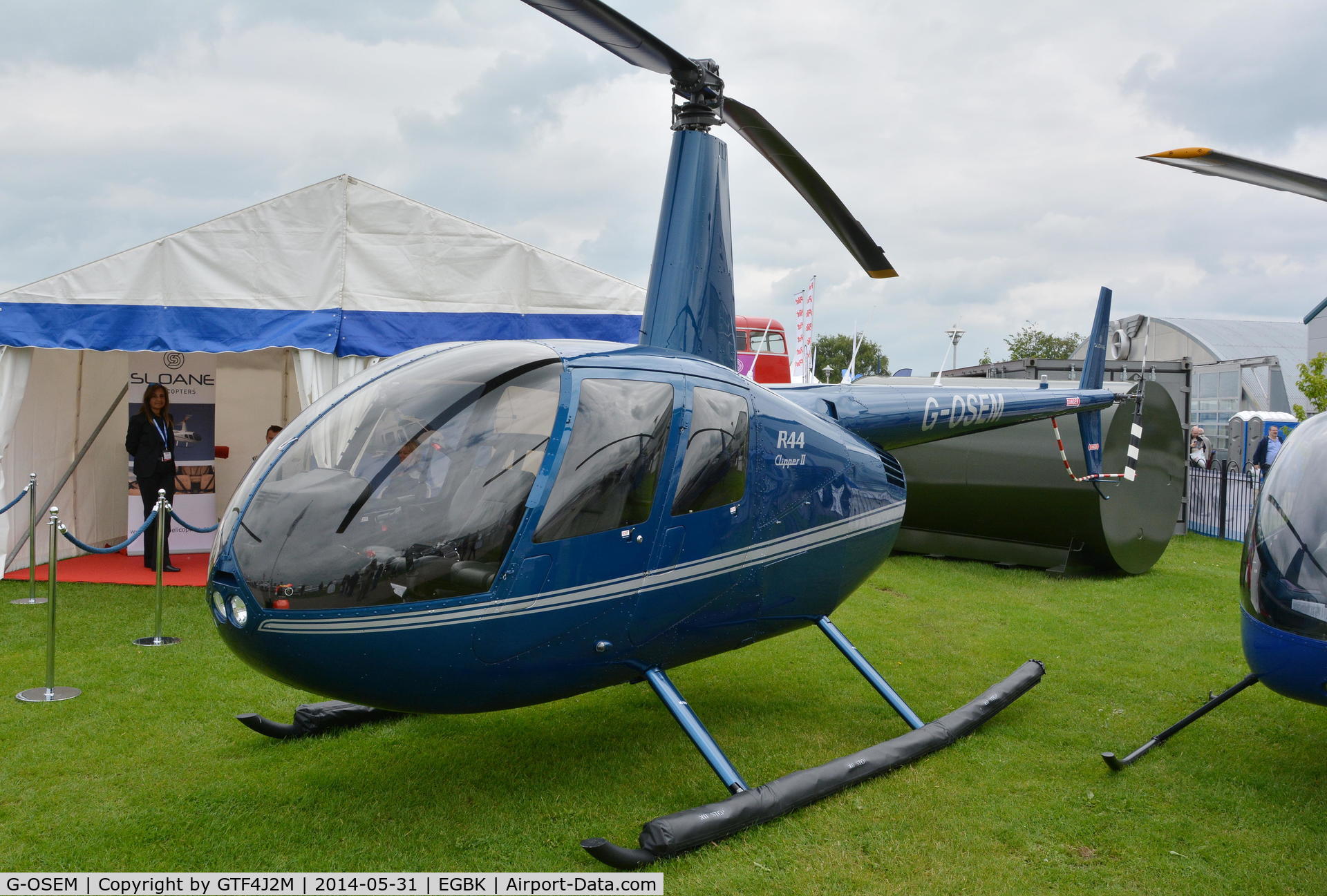 G-OSEM, 2014 Robinson R44 Clipper II C/N 13665, G-OSEM at Aero Expo Sywell 31.5.14