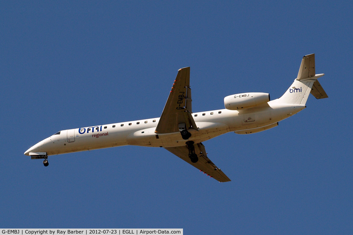 G-EMBJ, 1999 Embraer ERJ-145EU (EMB-145EU) C/N 145134, Embraer ERJ-145EP [145134] (bmi Regional) Home~G 23/07/2012. On approach 27R.