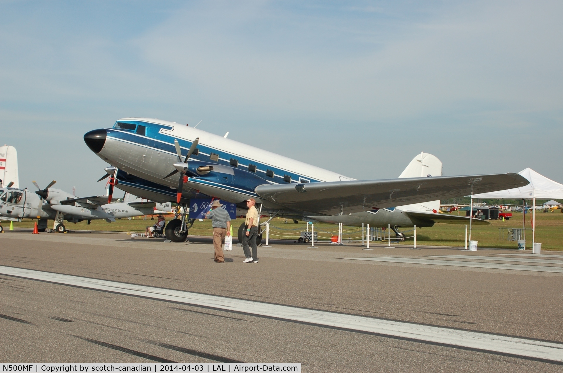 N500MF, 1944 Douglas DC-3C-TP C/N 27047, 1944 Douglas DC-3C-TP, N500MF, at 2014 Sun n Fun, Lakeland Linder Regional Airport, Lakeland, FL