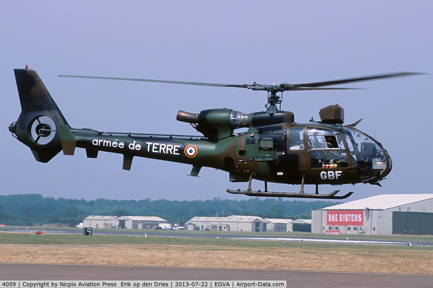 4059, Aérospatiale SA-342M Gazelle C/N 2059, 4059/GBF is a French Army SA.342M Gazelle helicopter