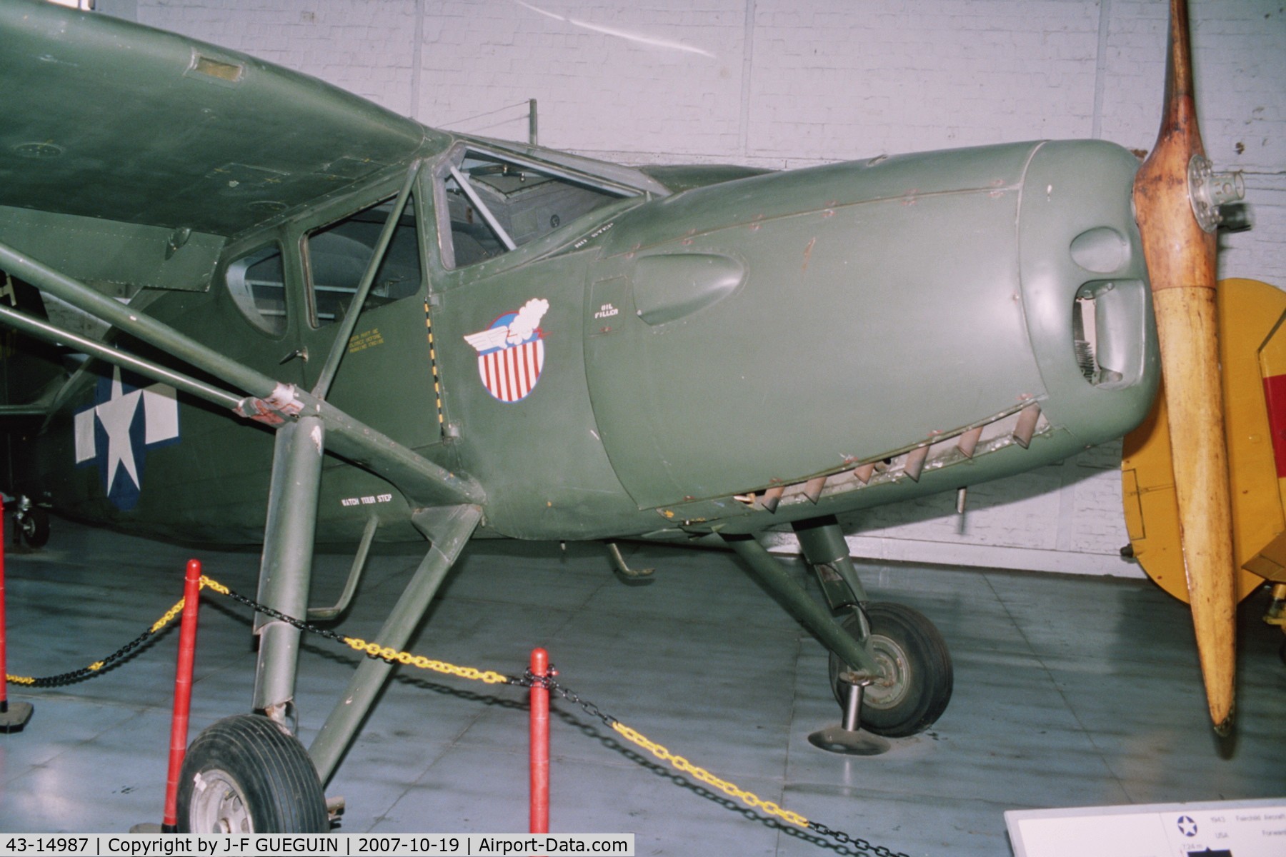 43-14987, Fairchild UC-61K Argus III (24R-46A) C/N 951, ex-OE-LUT preserved in belgian Musée Royal de l'Armée.