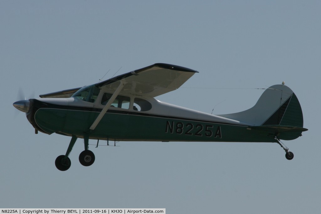 N8225A, 1952 Cessna 170B C/N 25077, Take-off from Hanford Municipal Airport