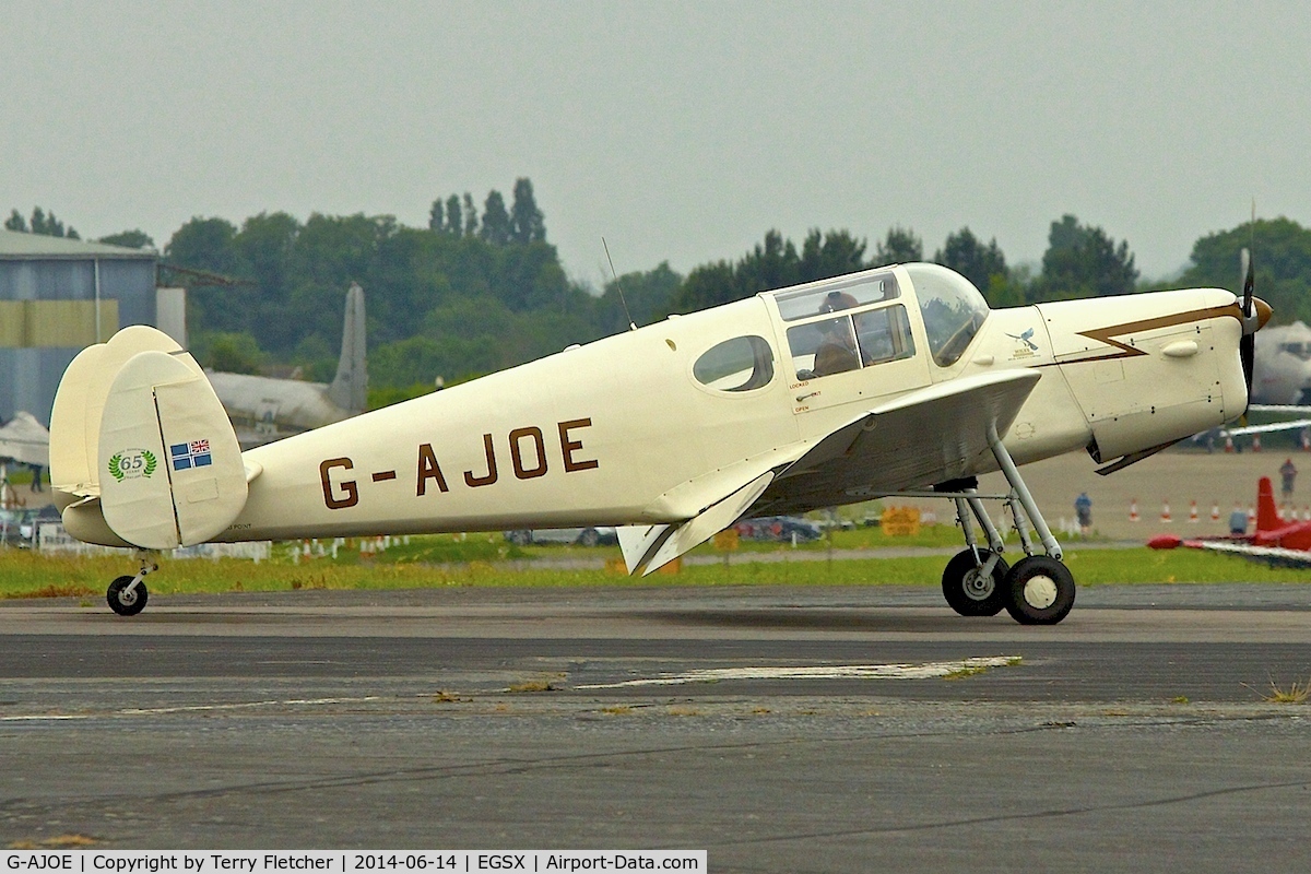 G-AJOE, 1947 Miles M.38 Messenger 2A C/N 6367, Attending the 2014 June Air Britain Fly-In at North Weald
