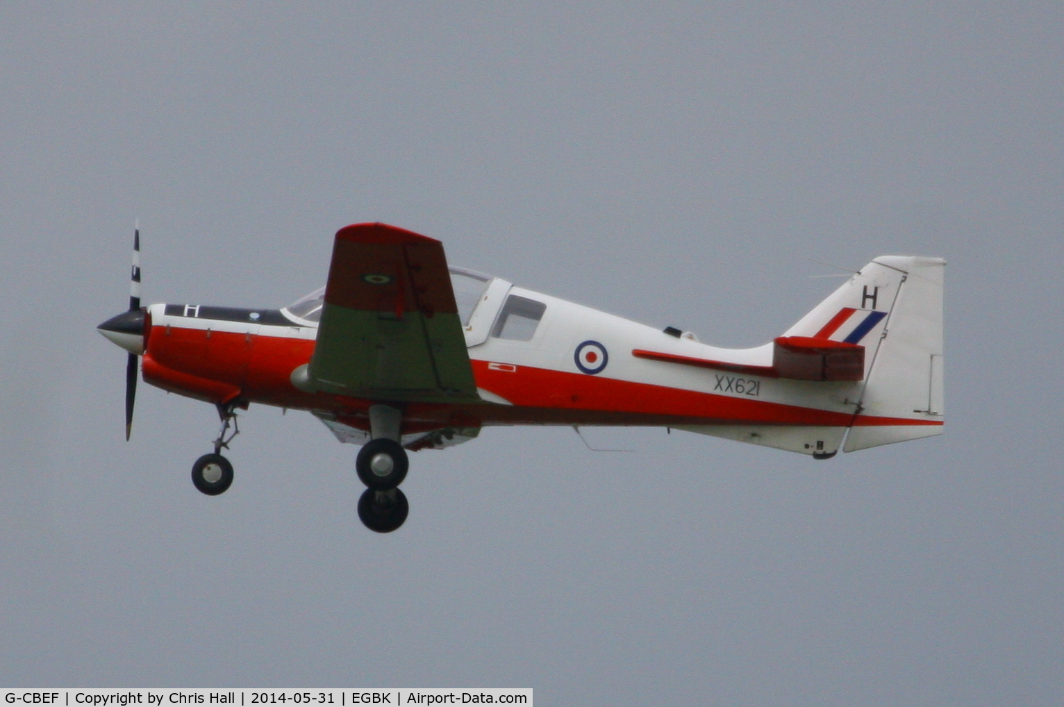 G-CBEF, 1974 Scottish Aviation Bulldog T.1 C/N BH120/286, at AeroExpo 2014