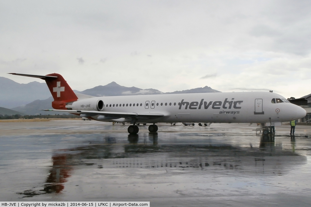 HB-JVE, 1993 Fokker 100 (F-28-0100) C/N 11459, Parked