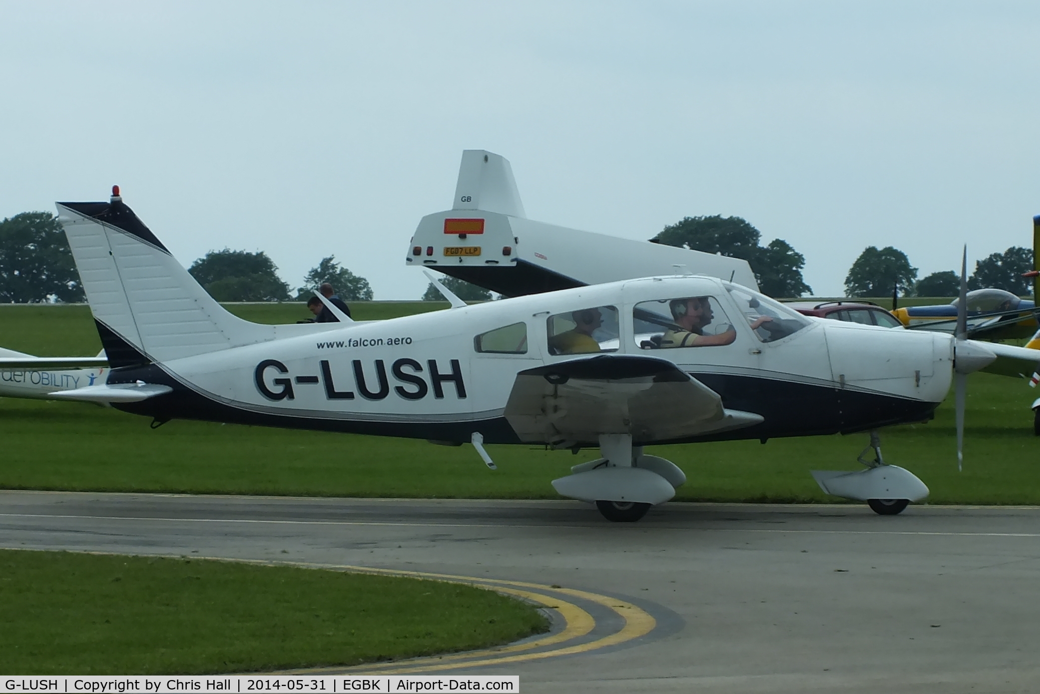 G-LUSH, 1975 Piper PA-28-151 Cherokee Warrior C/N 28-7515201, at AeroExpo 2014