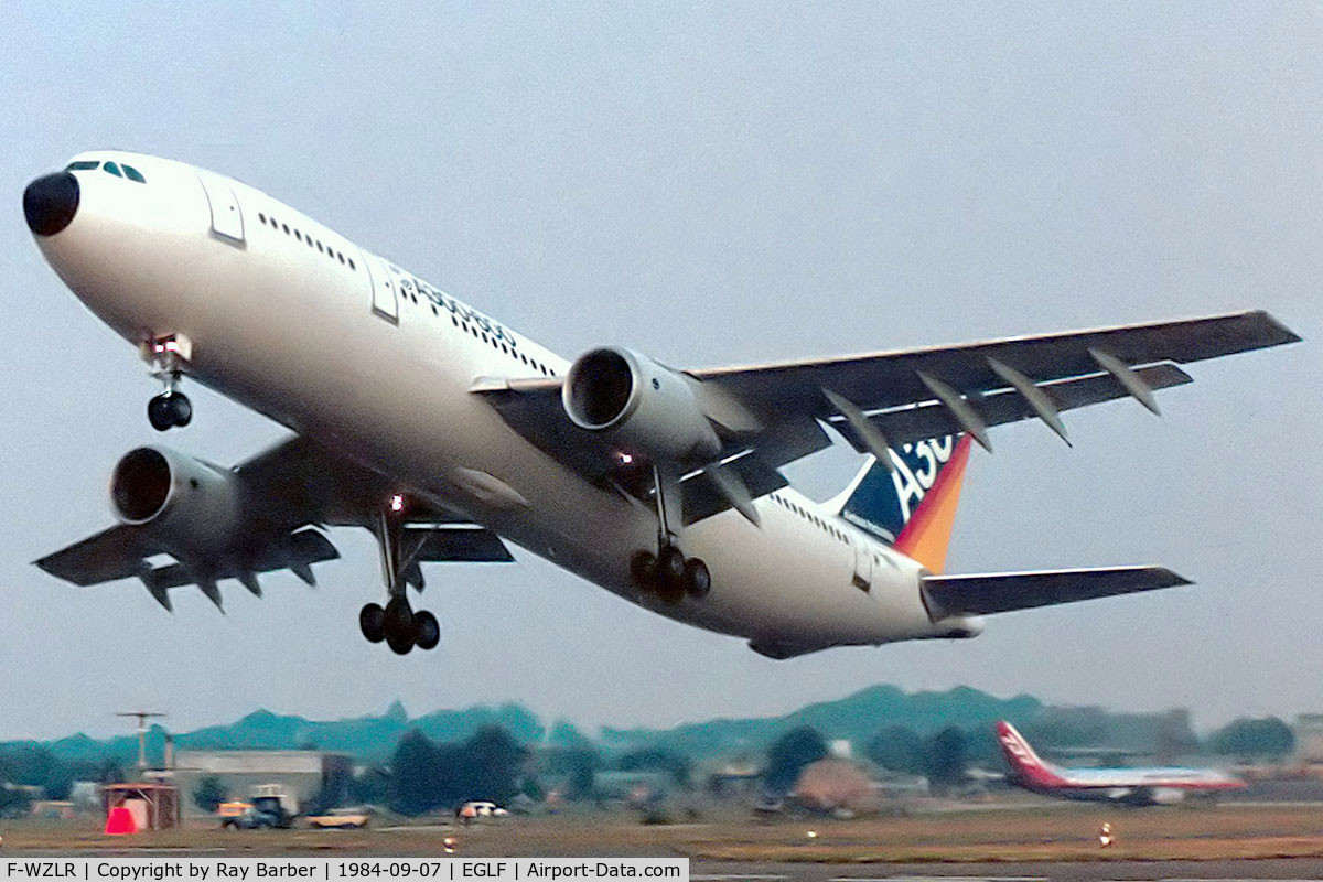 F-WZLR, 1983 Airbus A300B4-622 C/N 252, Airbus A300B4-621 [252] (Airbus Industrie) Farnborough~G 07/09/1984. From a slide.