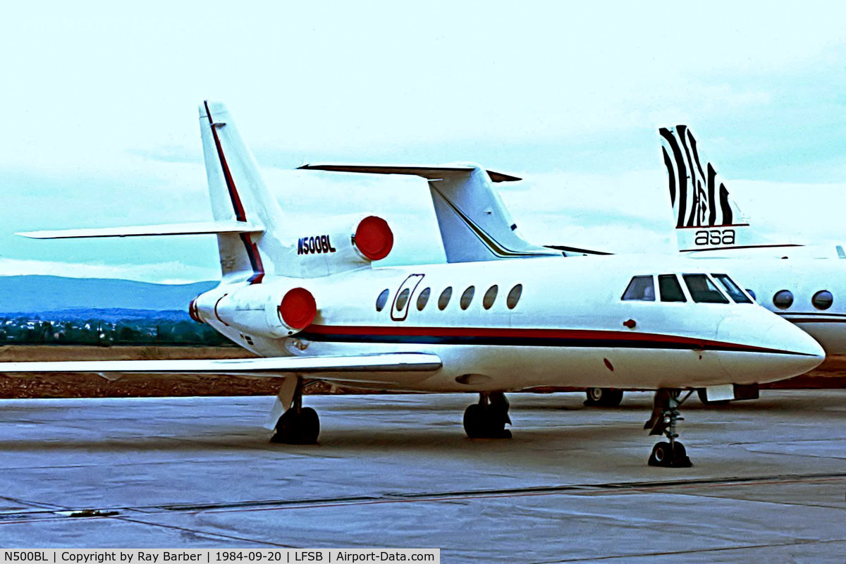 N500BL, 1982 Dassault Falcon 50 C/N 66, Dassault Falcon 50 [66] Basel-Mulhouse~HB 20/09/1984. From a slide.