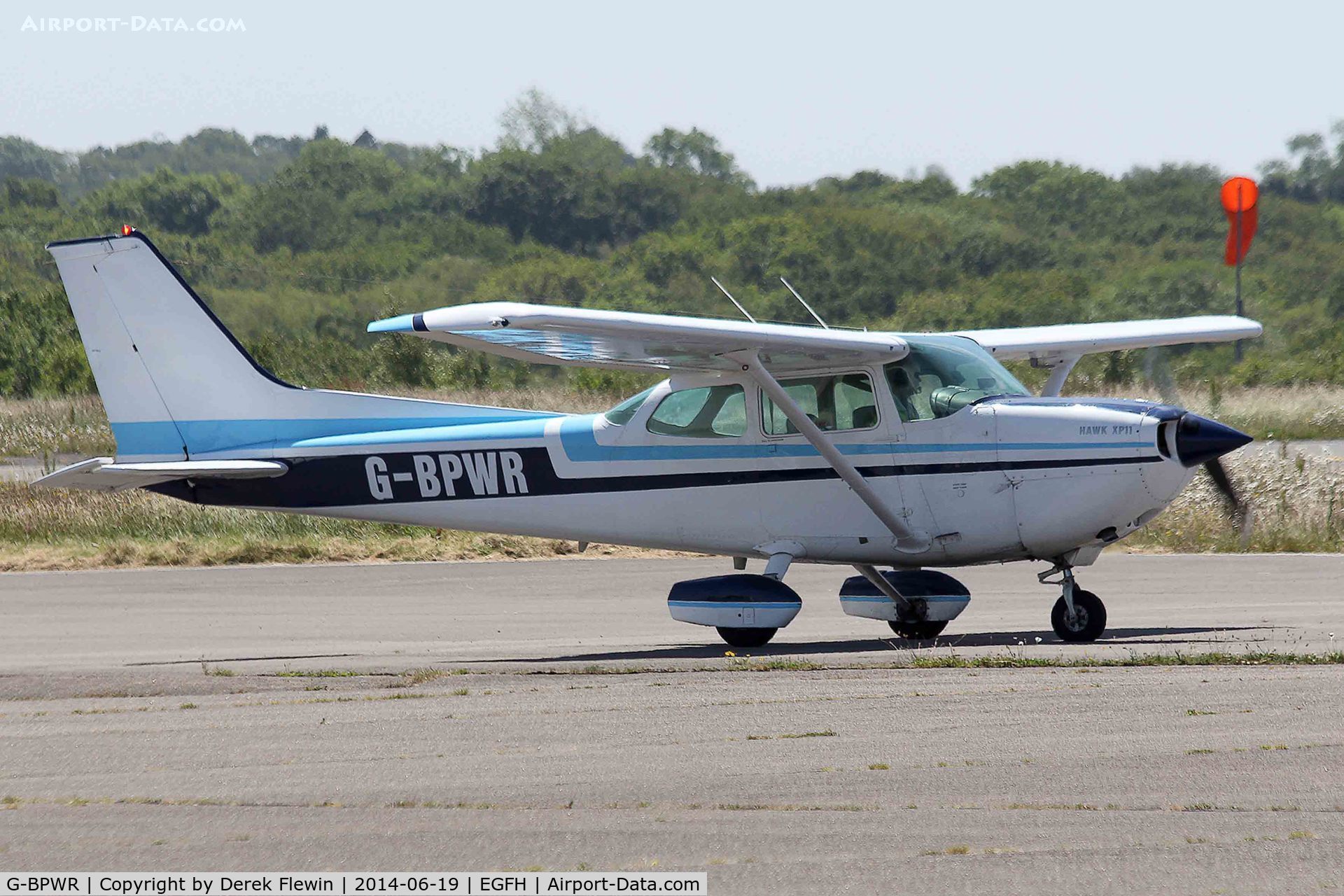 G-BPWR, 1979 Cessna R172K Hawk XP C/N R172-2953, Visiting Hawk XP, seen taxxing for a runway 04 departure at EGFH.