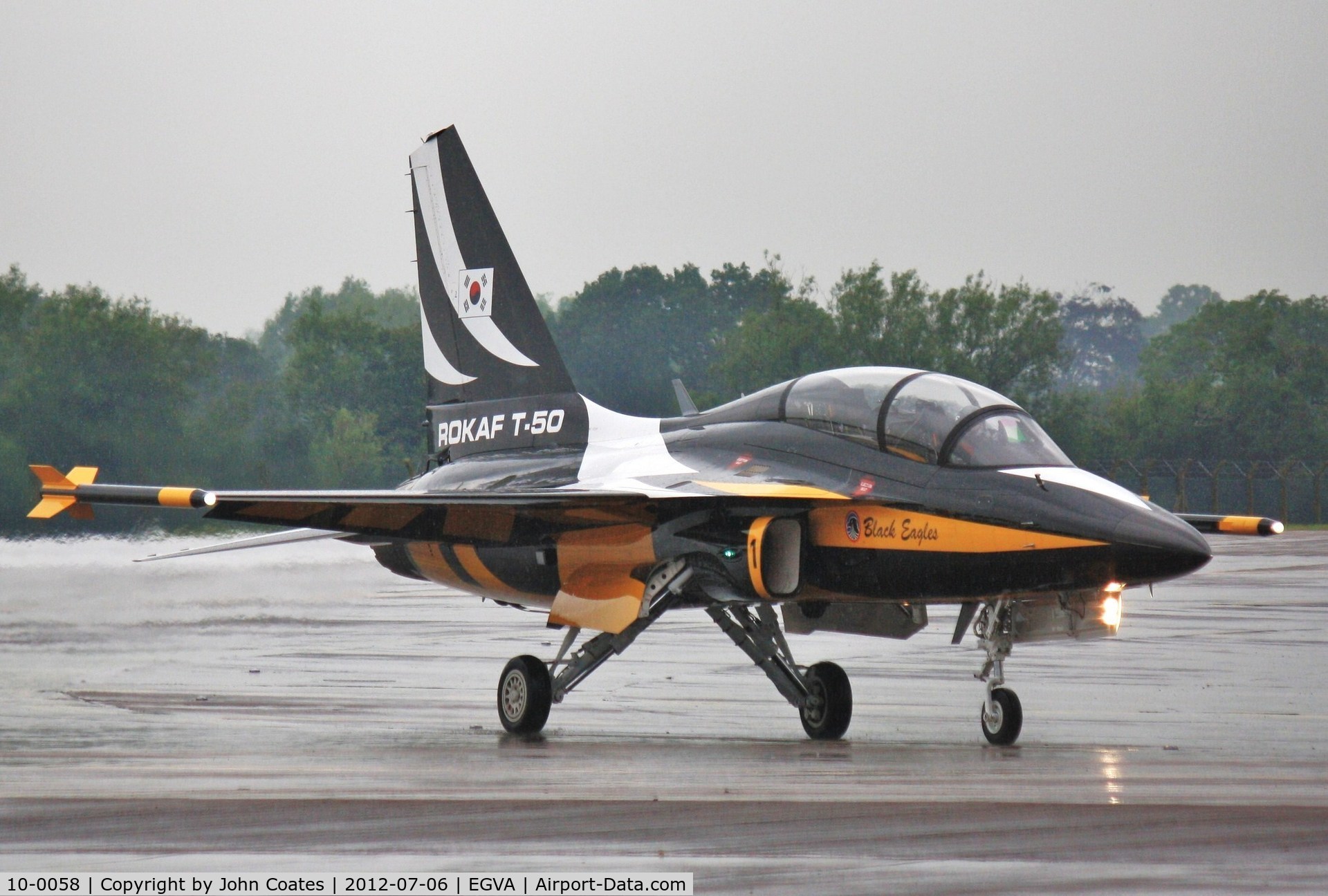 10-0058, Korean Aerospace Industries T-50B Golden Eagle C/N KA-058, Wet RIAT practice