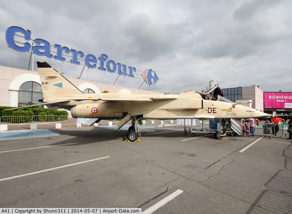 A41, Sepecat Jaguar A C/N A41, Exhibited on a supermarket car park during one week by French Air Force BCRE near Toulouse Town...