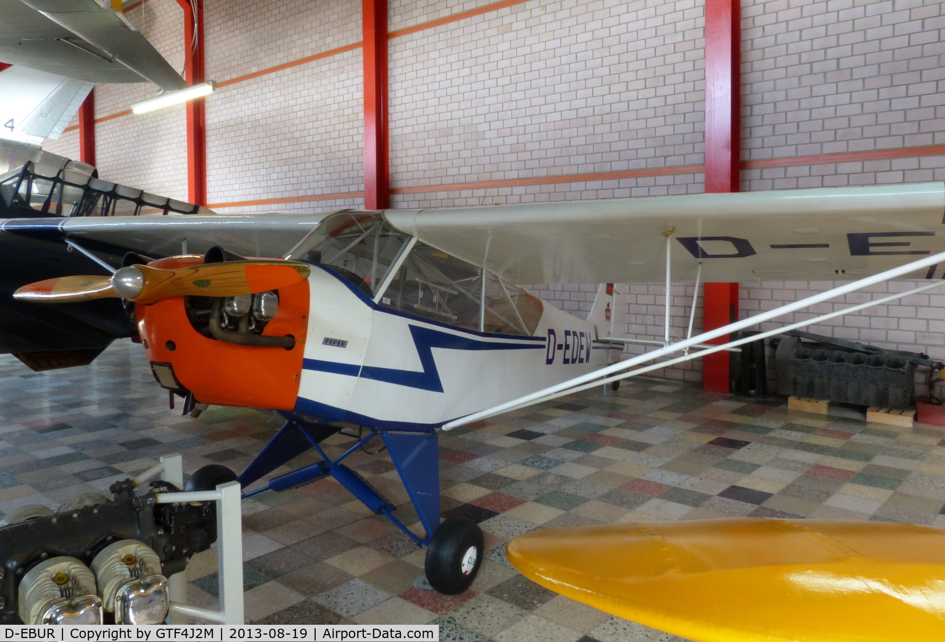 D-EBUR, 1944 Piper J3C-65 Cub Cub C/N 12620, D-EBUR marked as D-EDEW at Flugausstellung Museum, Hermeskeil