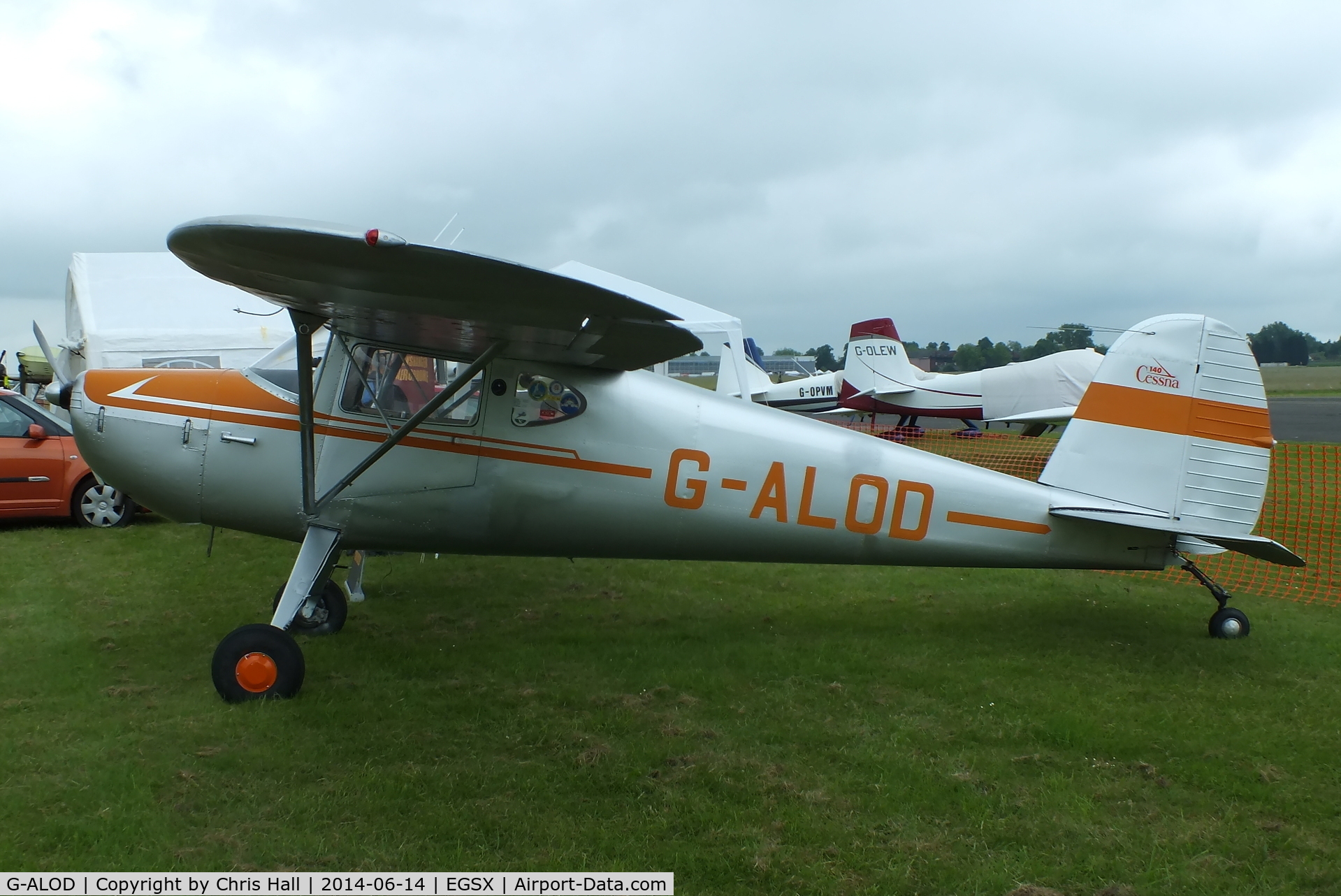 G-ALOD, 1947 Cessna 140 C/N 14691, at the Air Britain fly in