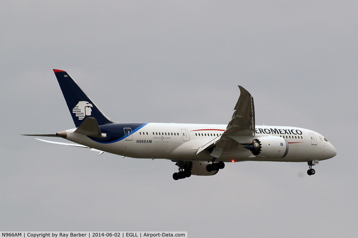 N966AM, 2014 Boeing 787-8 Dreamliner C/N 35311, Boeing 787-8 Dreamliner [35311] (Aeromexico) Home~G 02/06/2014. On approach 27L.