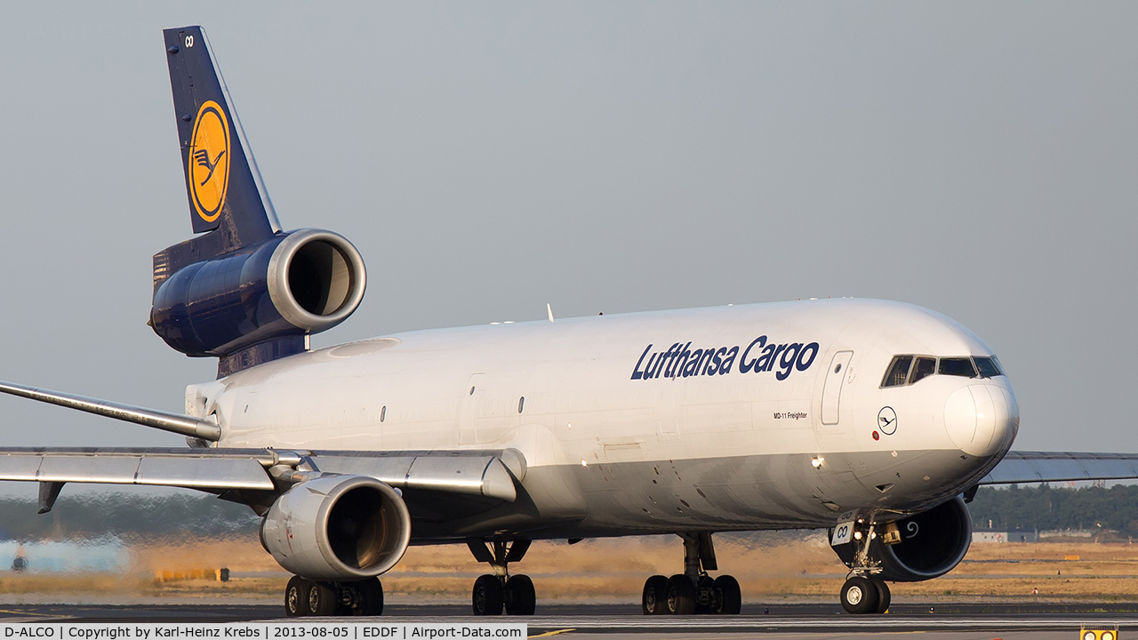 D-ALCO, 1992 McDonnell Douglas MD-11F C/N 48413, line up RWY 18