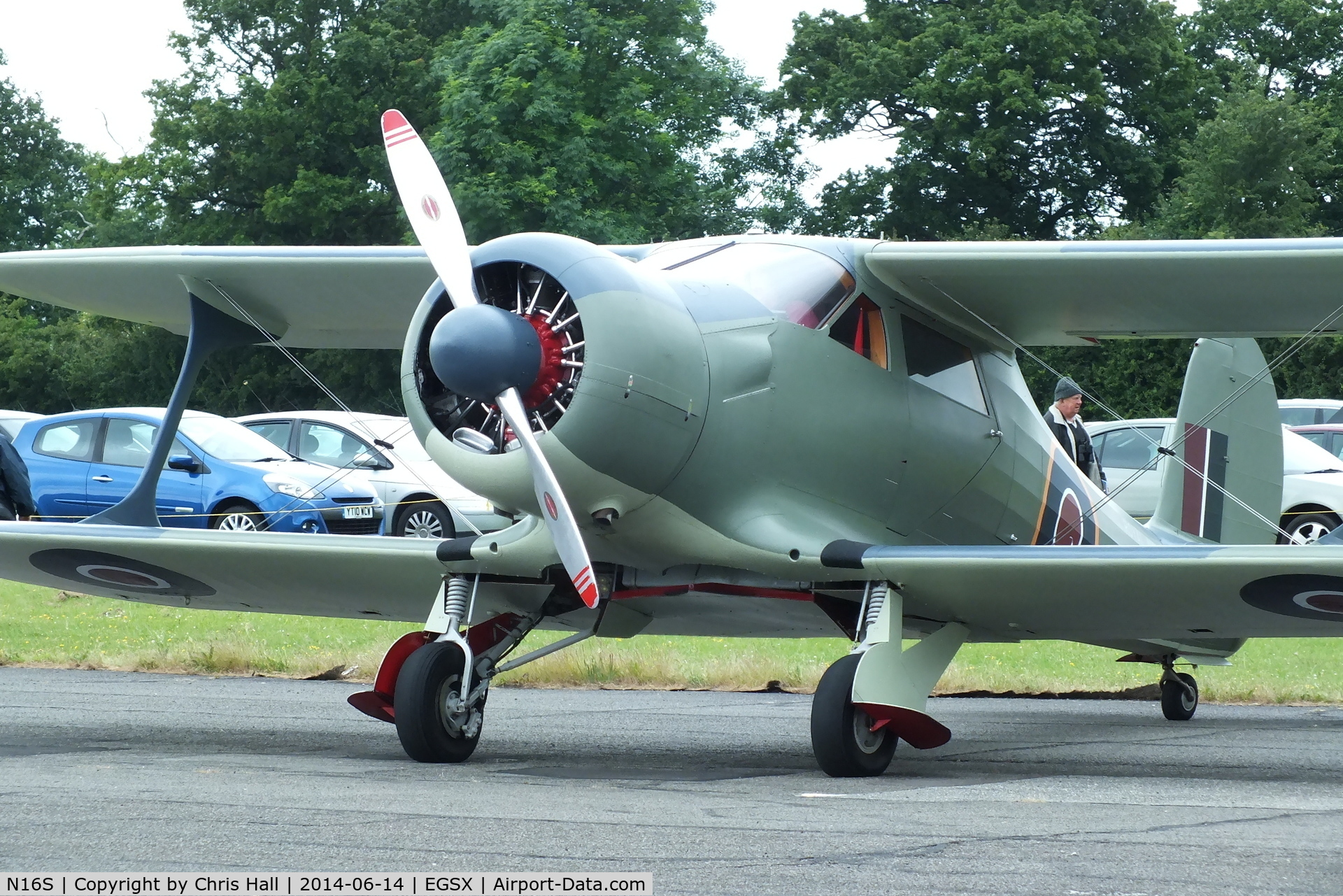 N16S, 1944 Beech D17S Staggerwing C/N 6687, at the Air Britain fly in