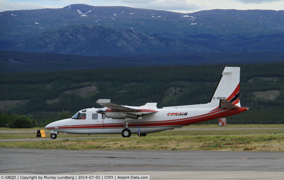 C-GBQD, 1975 Rockwell 690A Turbo Commander Turbo Commander C/N 11237, Taxiing from the fire tanker base at Whitehorse, Yukon.