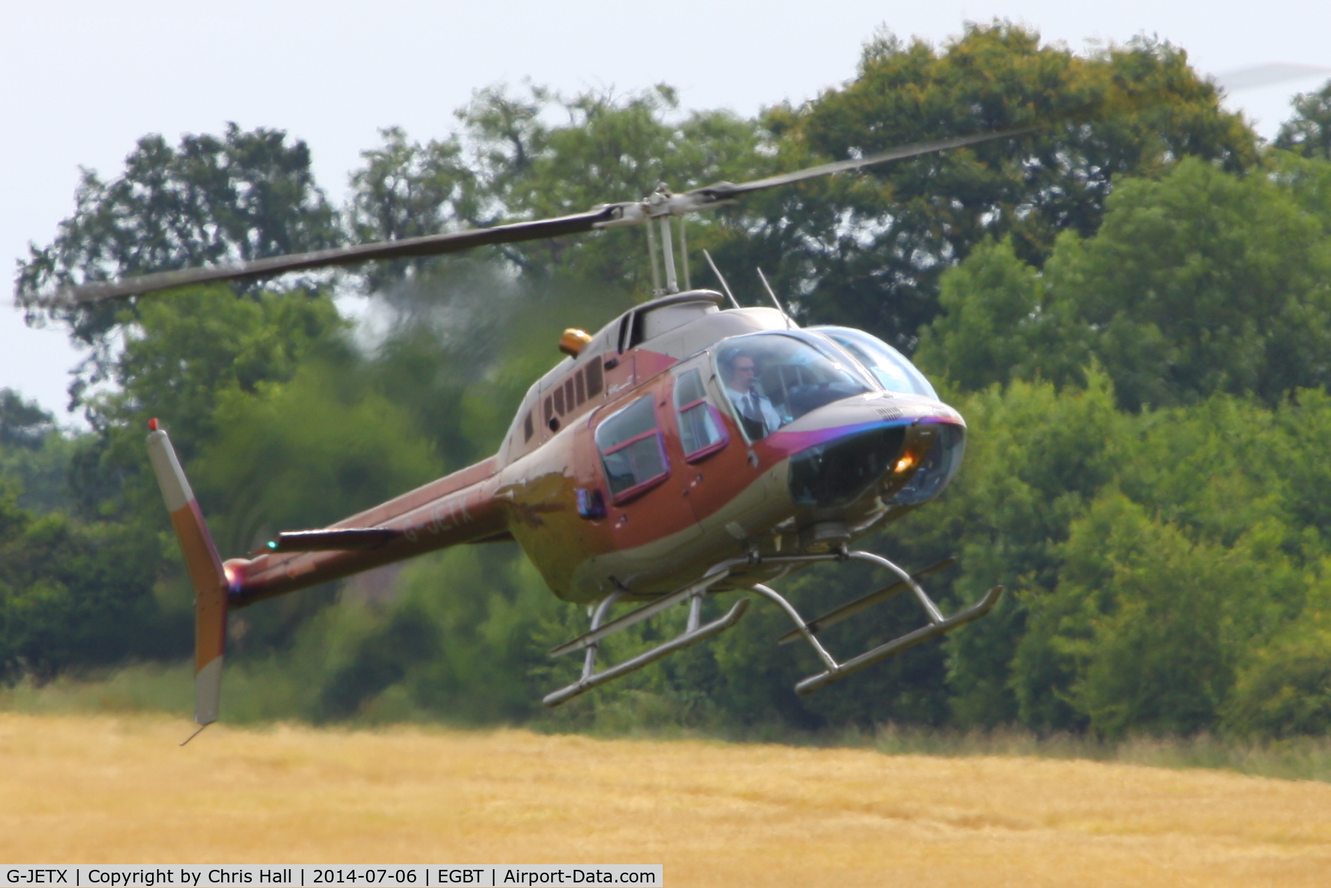 G-JETX, 1981 Bell 206B JetRanger III C/N 3208, ferrying race fans to the British F1 Grand Prix at Silverstone