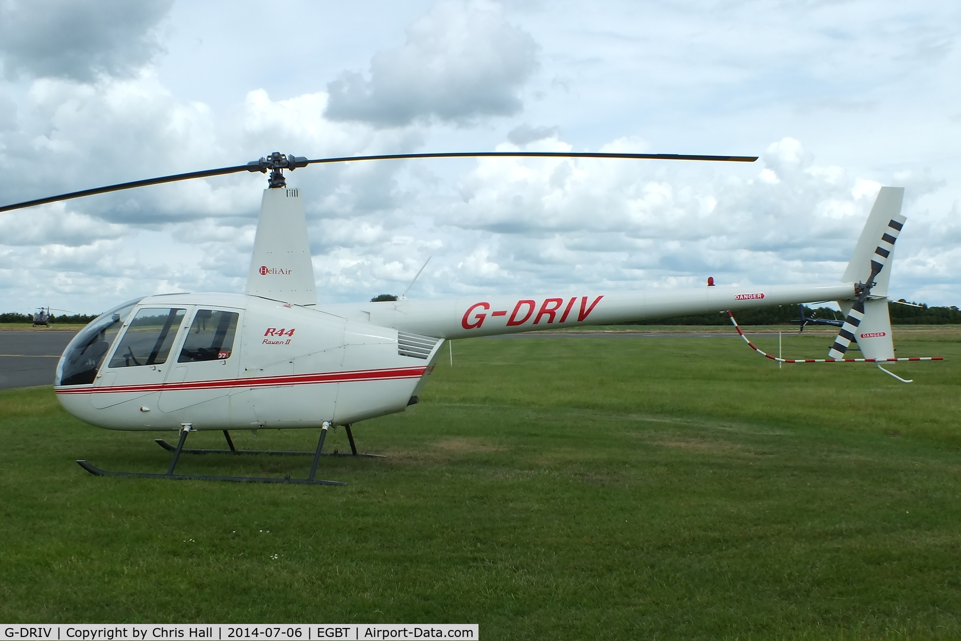 G-DRIV, 2003 Robinson R44 Raven II C/N 10126, ferrying race fans to the British F1 Grand Prix at Silverstone