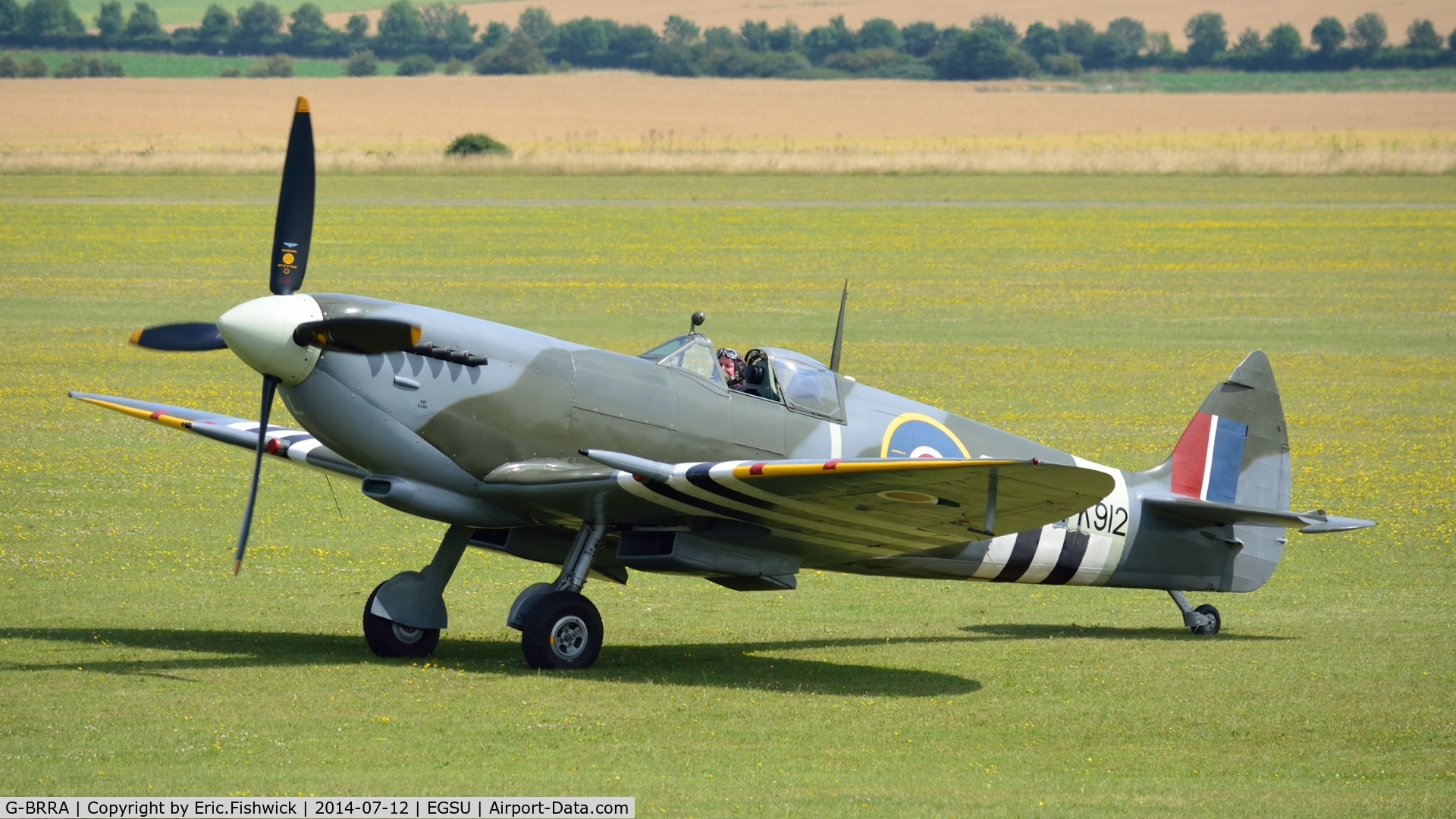 G-BRRA, 1942 Supermarine 361 Spitfire LF.IXc C/N CBAF.IX.8185, 3. G-BRRA at The Flying Legends Air Show, IWM Duxford. July,2014.