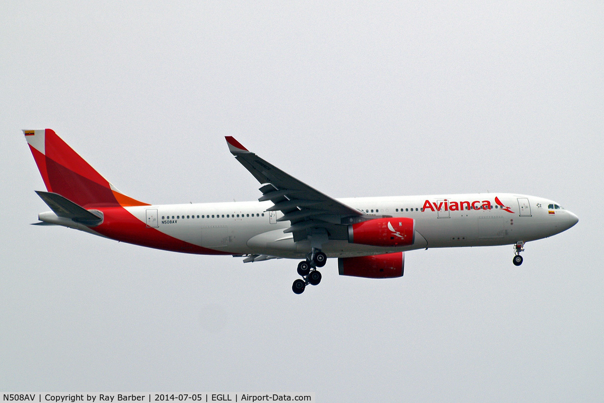 N508AV, 2014 Airbus A330-243 C/N 1508, Airbus A330-243 [1508] (Avianca) Home~G 05/07/2014 . First visit on approach 27L.