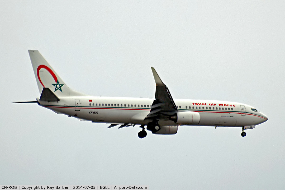 CN-ROB, 2005 Boeing 737-8B6 C/N 33060, Boeing 737-8B6 [33060] (Royal Air Maroc) Home~G 05/07/2014. On approach 27L.