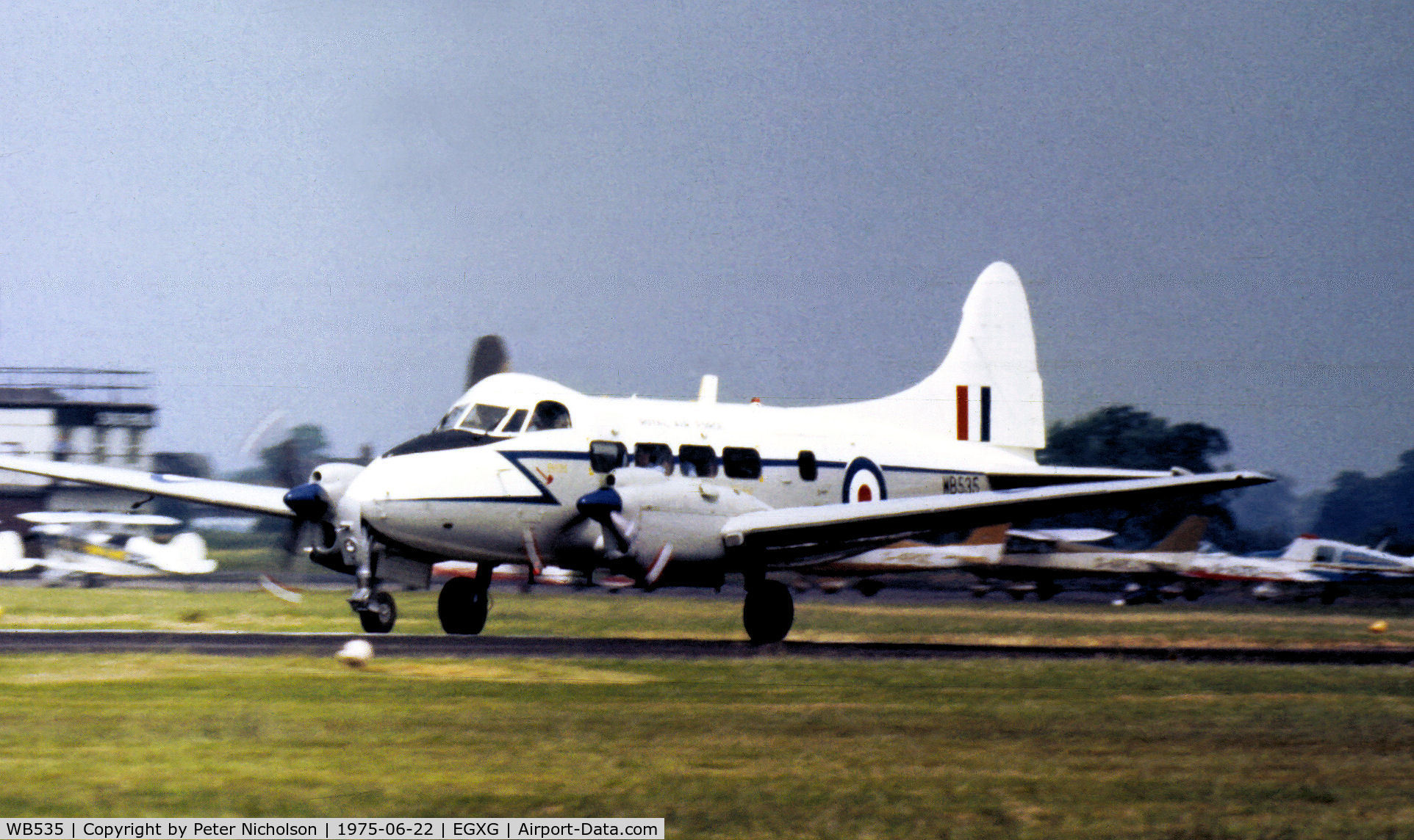 WB535, 1949 De Havilland DH-104 Devon C.2 C/N 04271, This Devon C.2 attended the 1975 RAF Church Fenton Airshow.